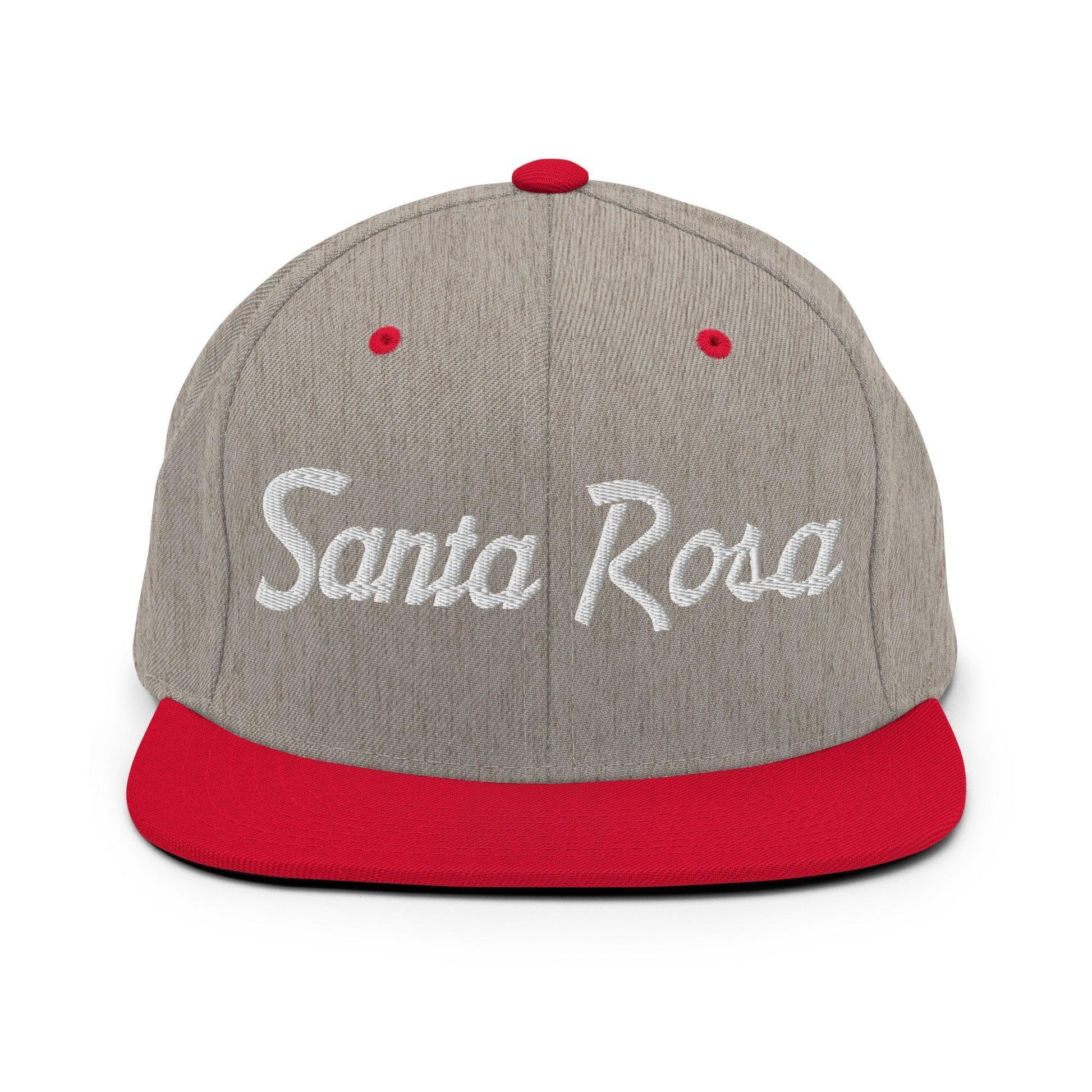 Santa Rosa Script Snapback Hat Heather Grey/ Red