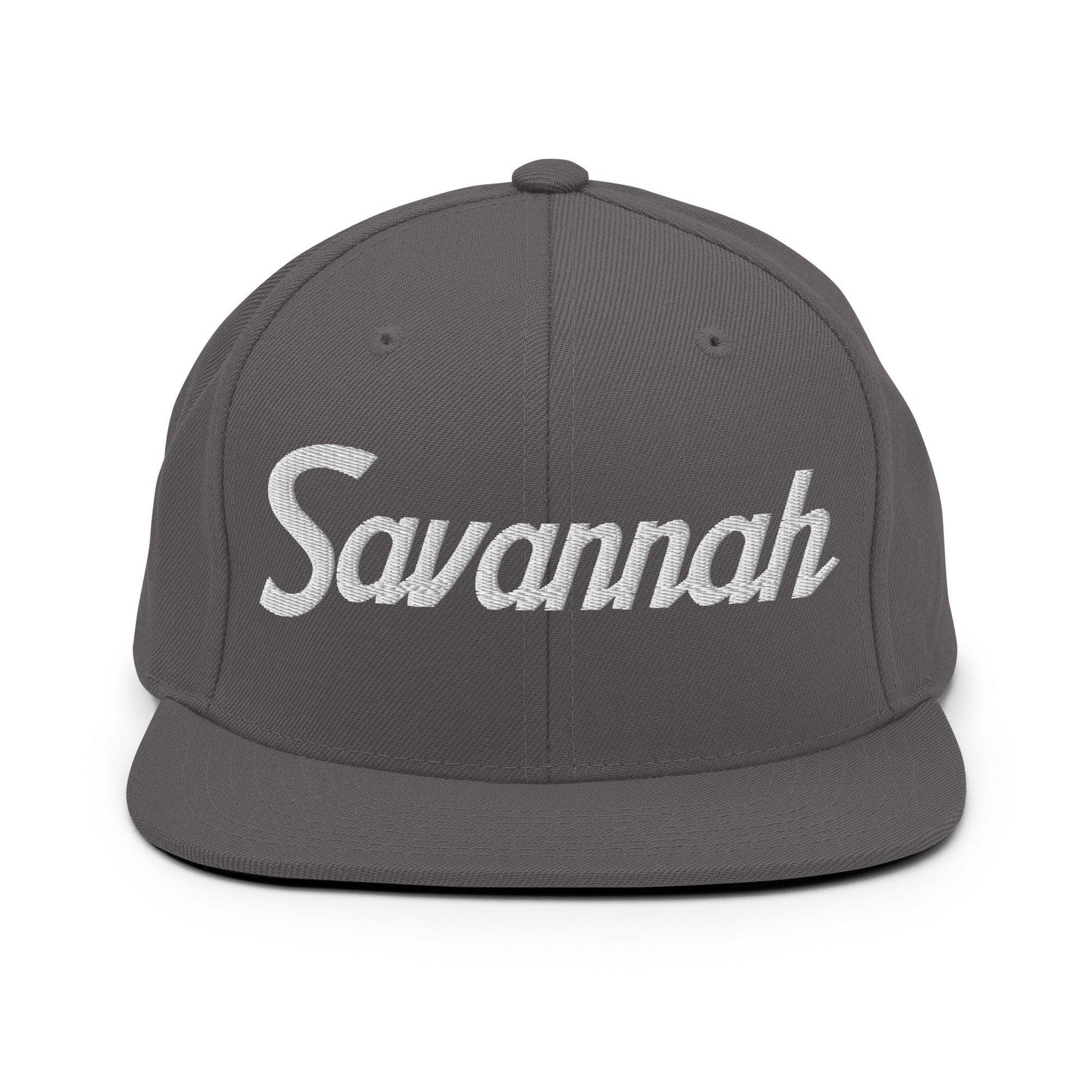 Savannah Script Snapback Hat Dark Grey