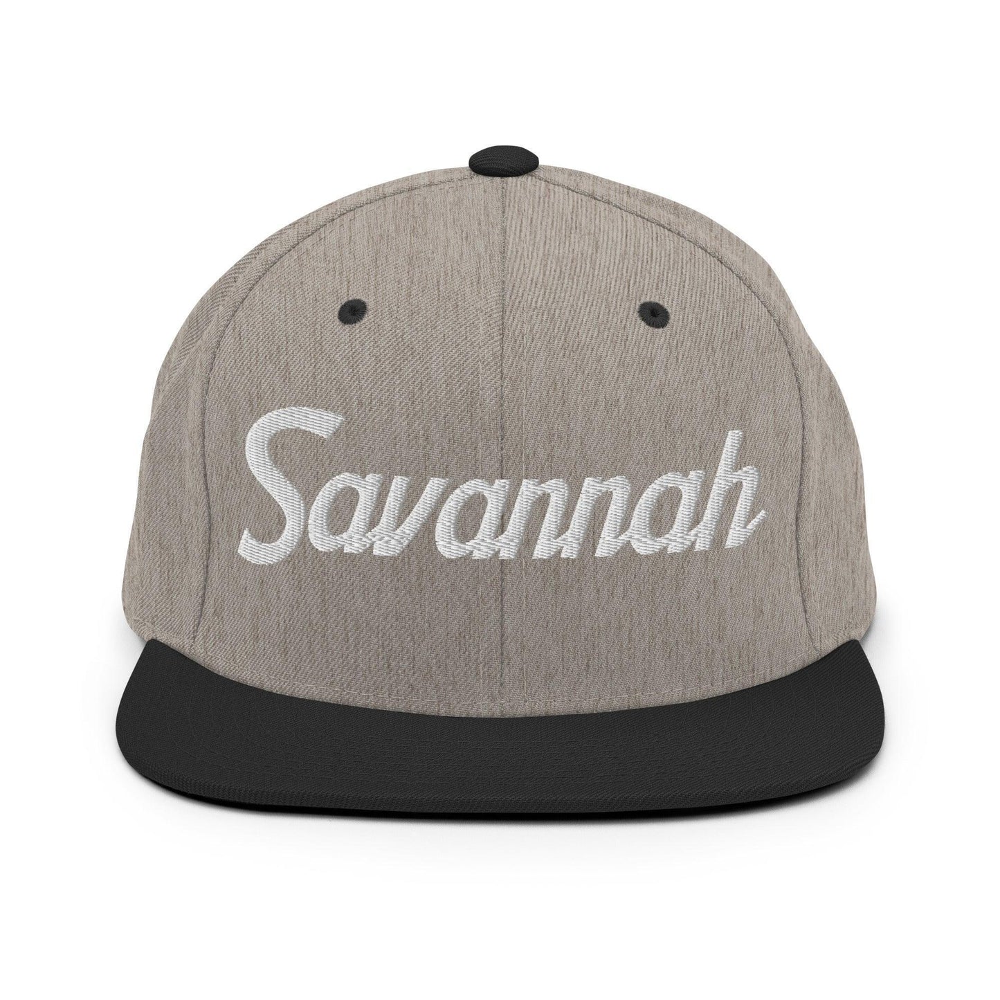 Savannah Script Snapback Hat Heather/Black