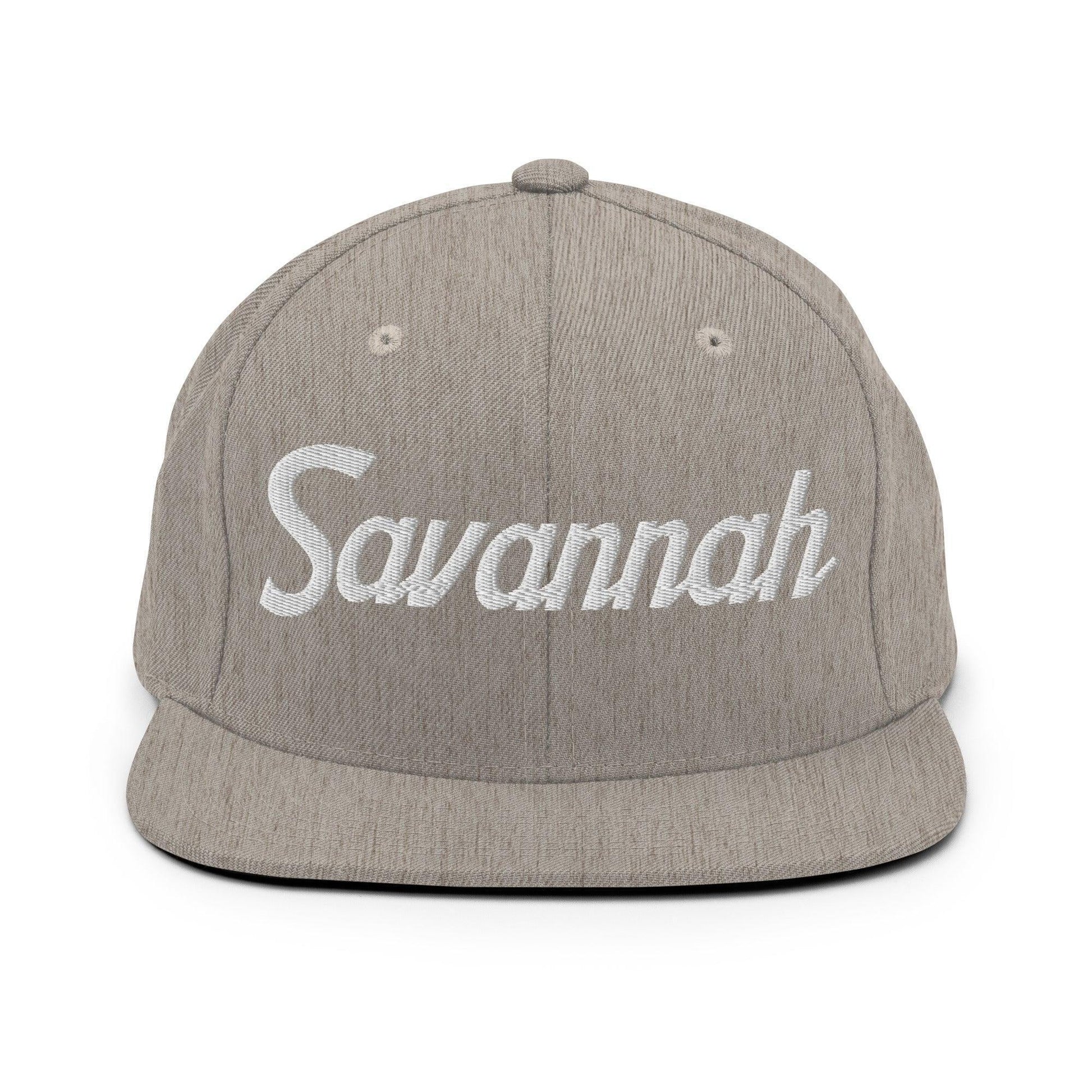 Savannah Script Snapback Hat Heather Grey
