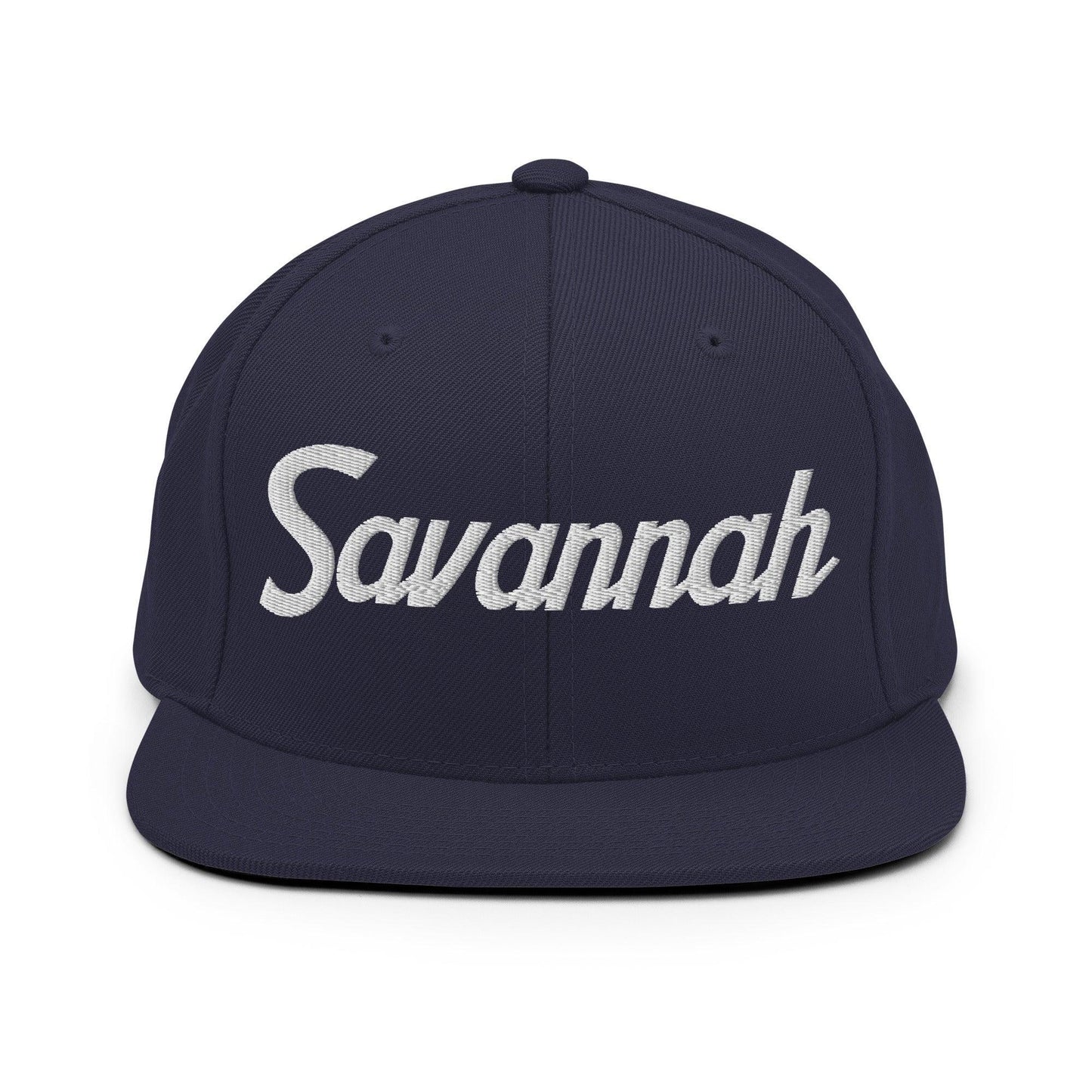 Savannah Script Snapback Hat Navy
