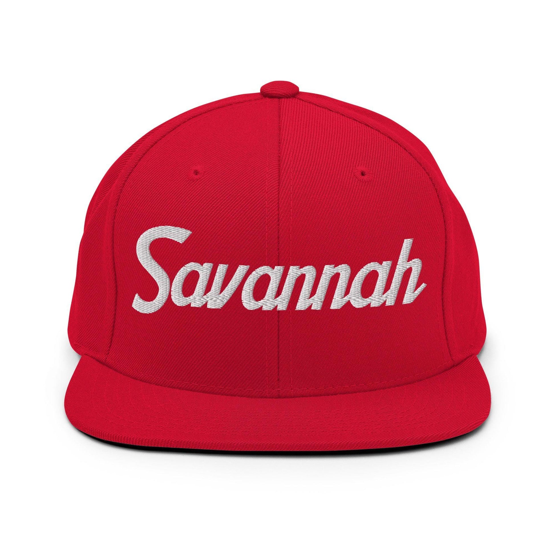 Savannah Script Snapback Hat Red