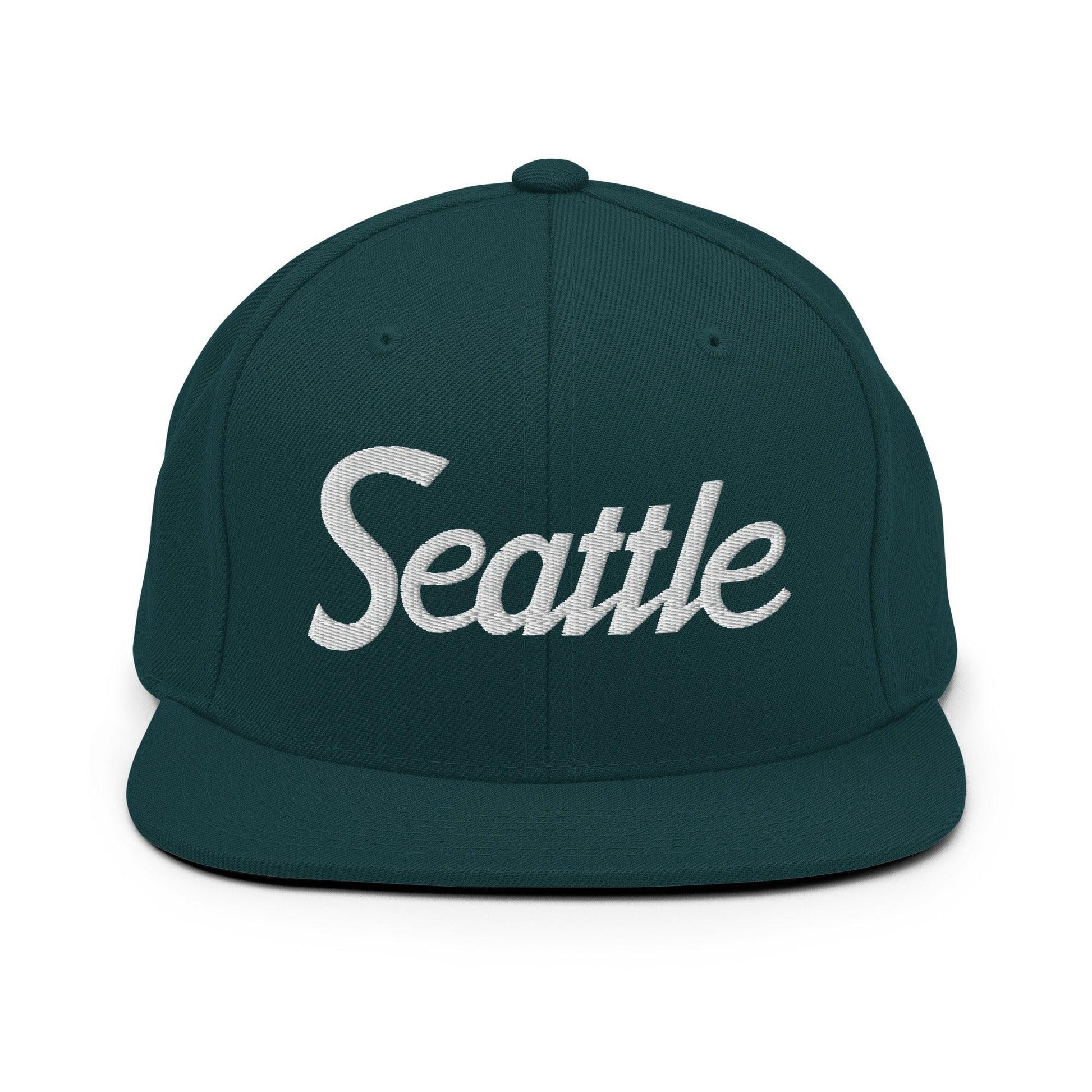 Seattle Script Snapback Hat Spruce
