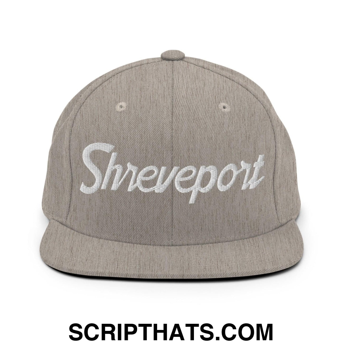 Shreveport Script Snapback Hat Heather Grey