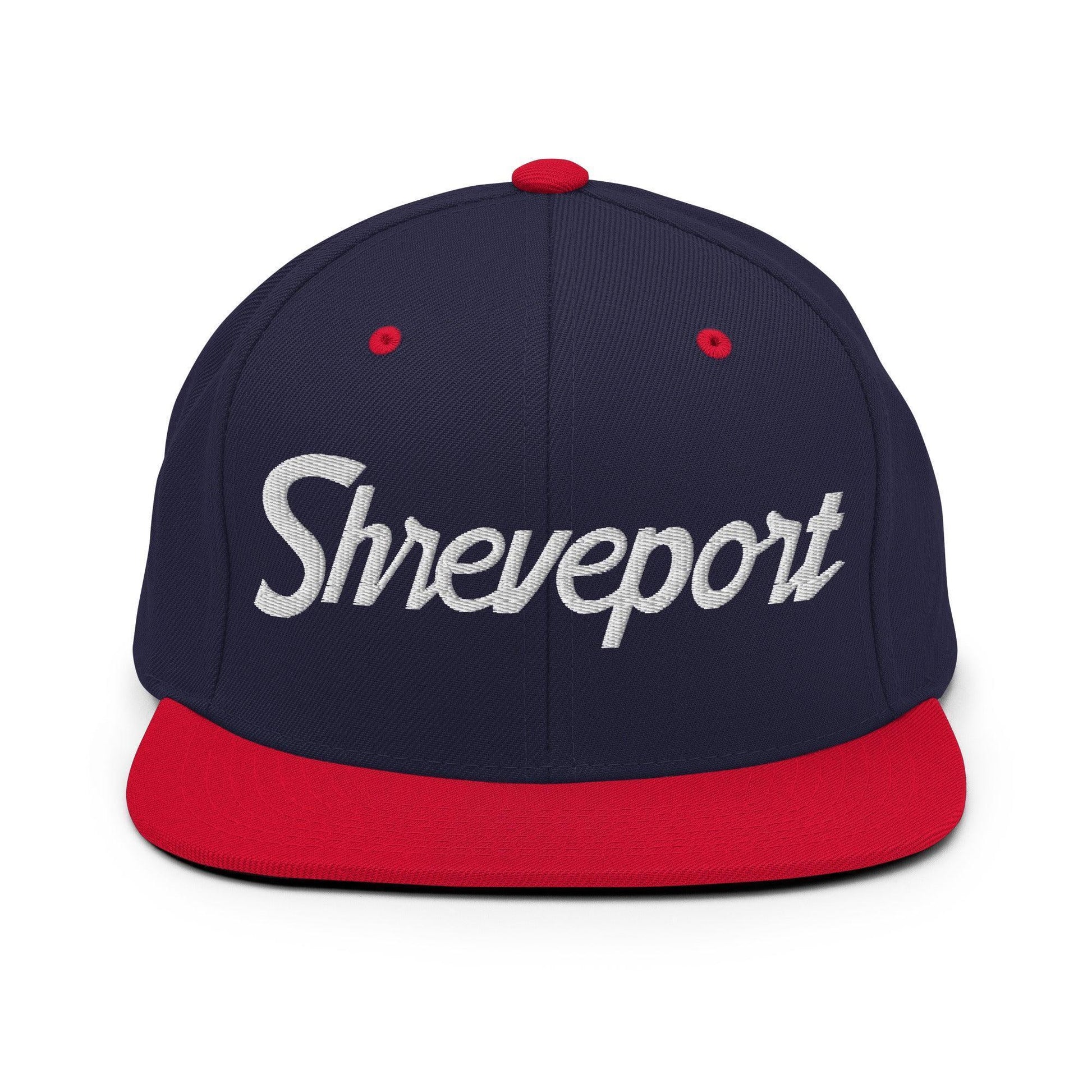 Shreveport Script Snapback Hat Navy/ Red