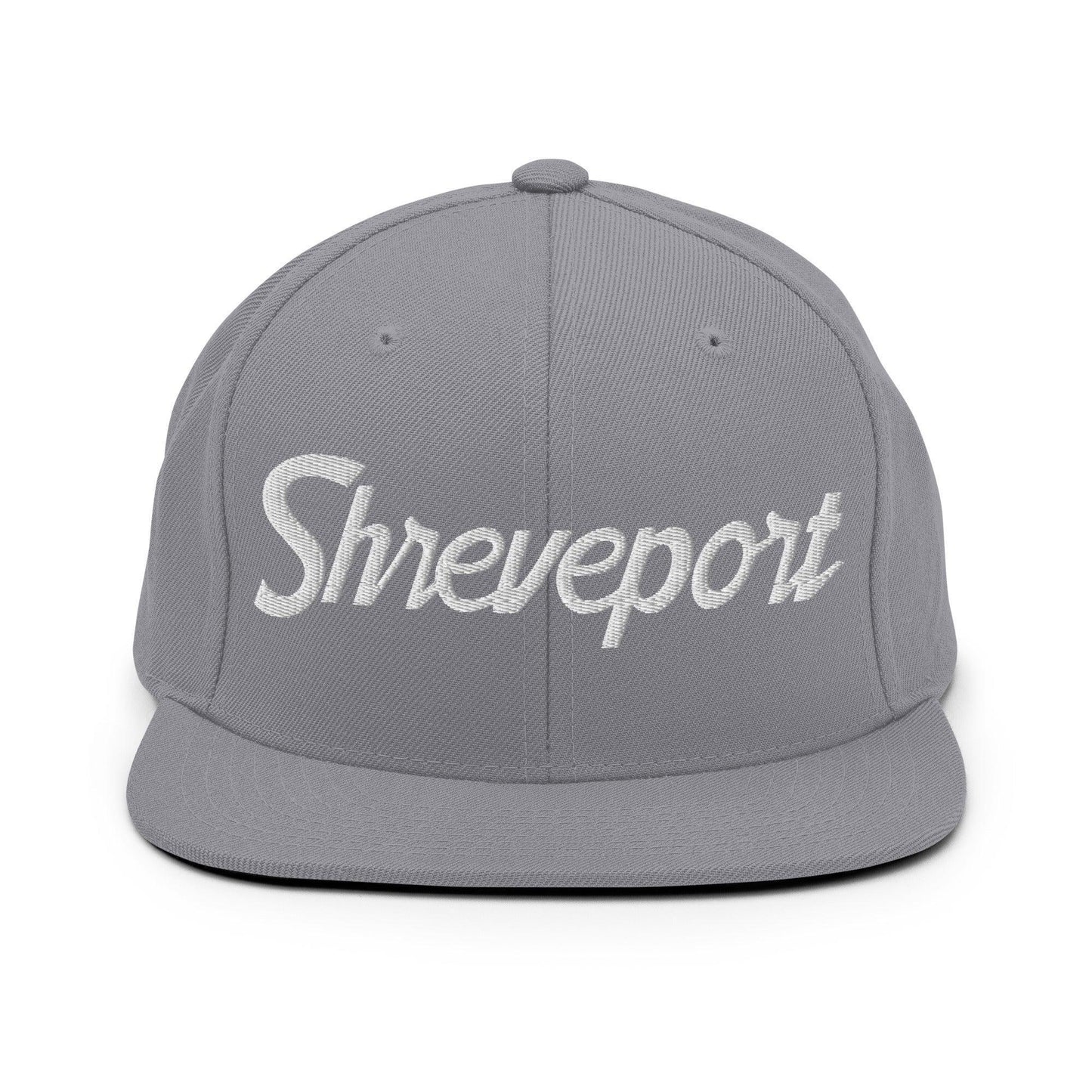 Shreveport Script Snapback Hat Silver