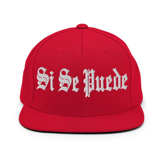 Si Se Puede Old English Snapback Hat Red