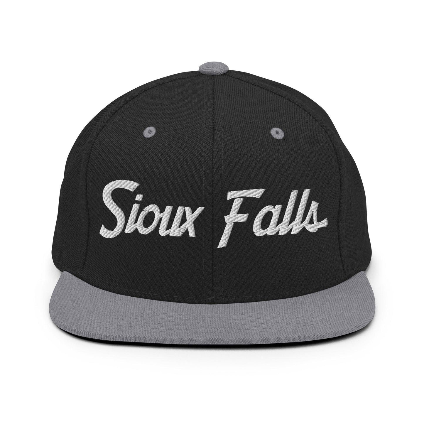 Sioux Falls Script Snapback Hat Black/ Silver