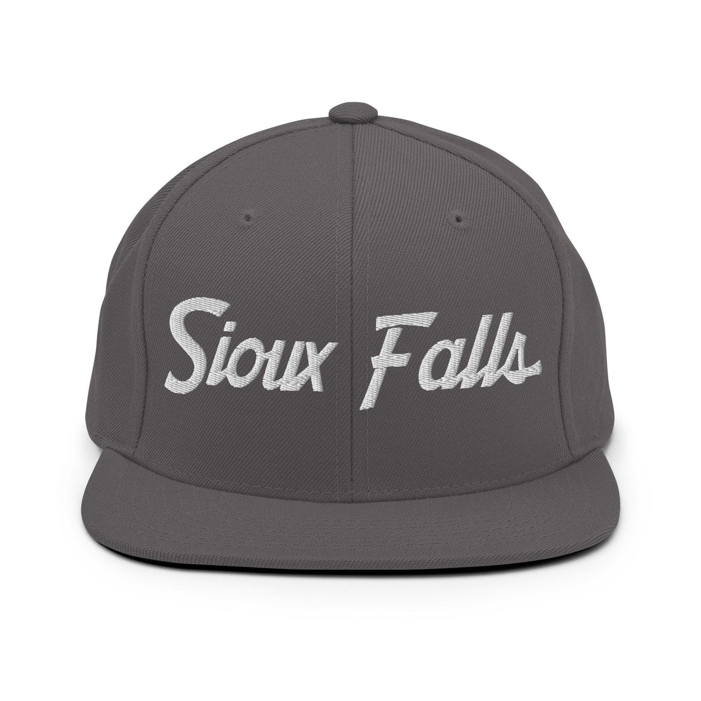 Sioux Falls Script Snapback Hat Dark Grey
