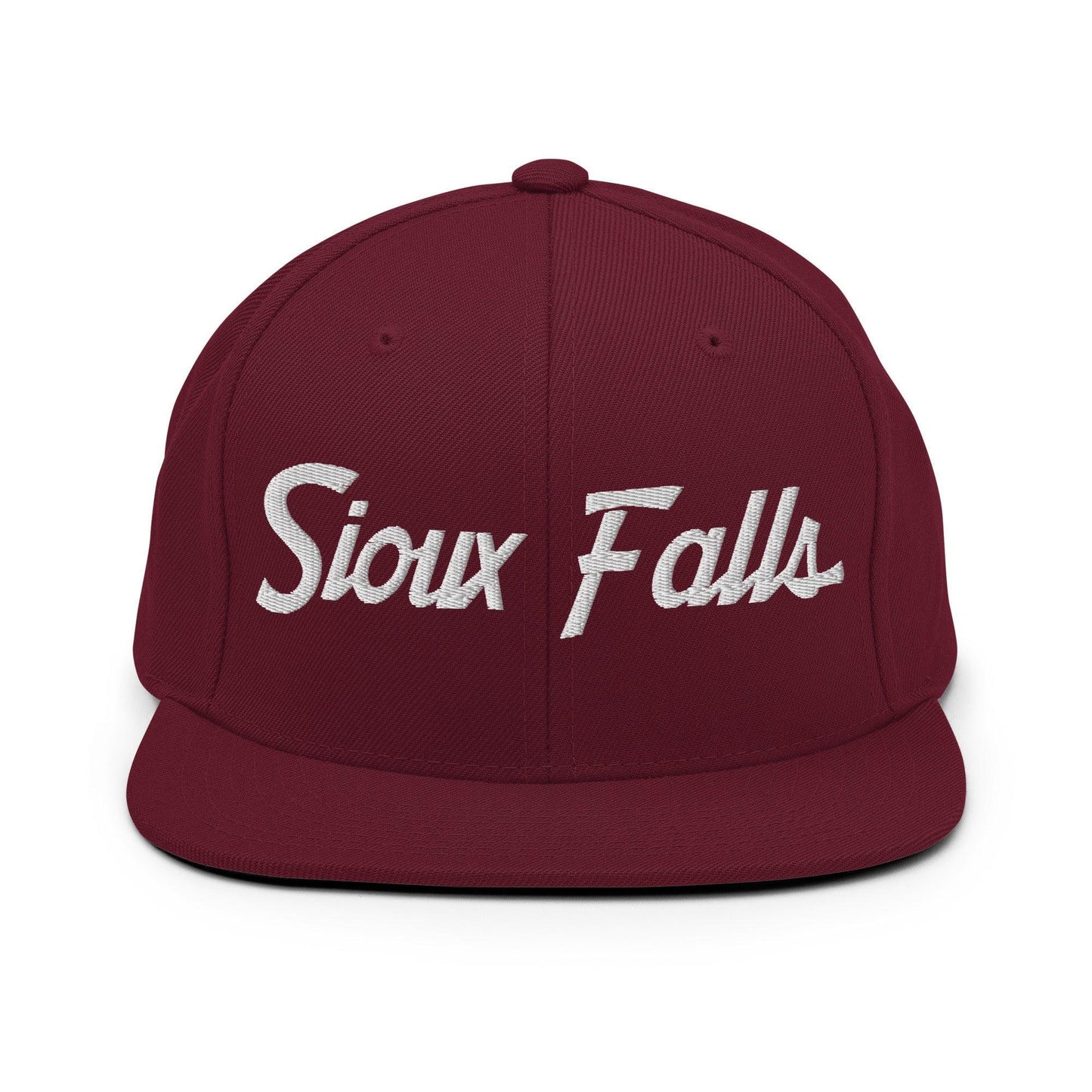Sioux Falls Script Snapback Hat Maroon