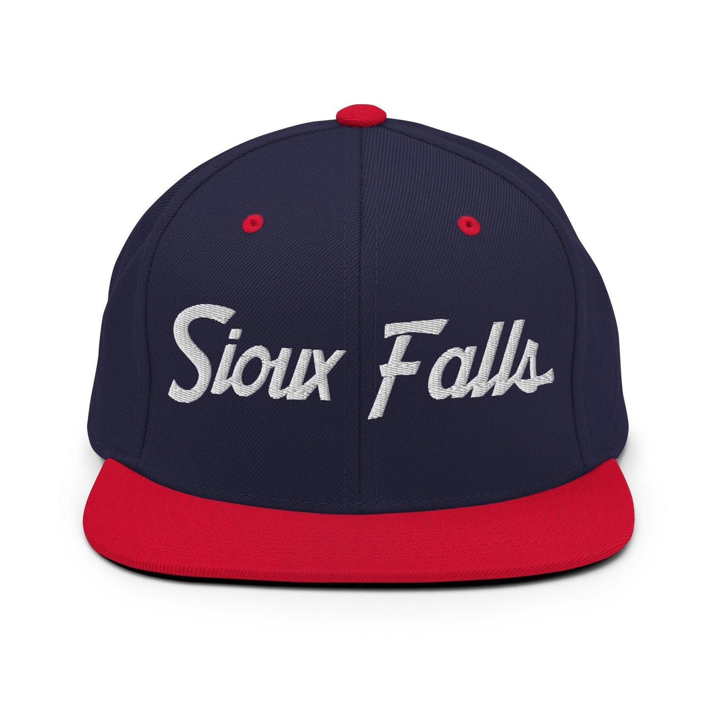 Sioux Falls Script Snapback Hat Navy/ Red