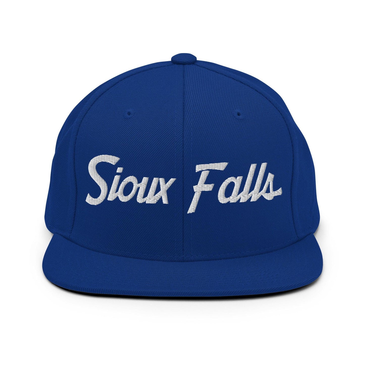 Sioux Falls Script Snapback Hat Royal Blue