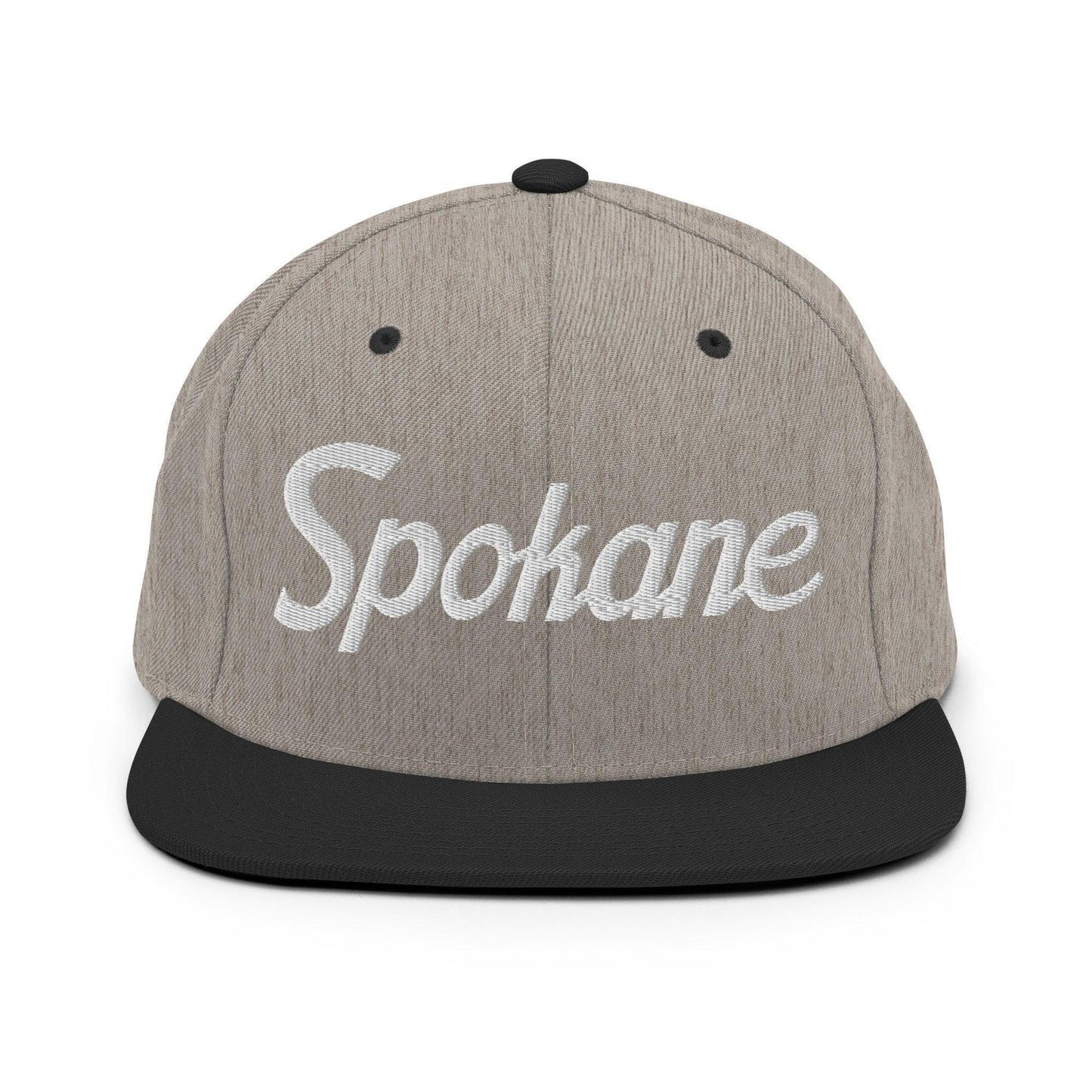 Spokane Script Snapback Hat Heather/Black
