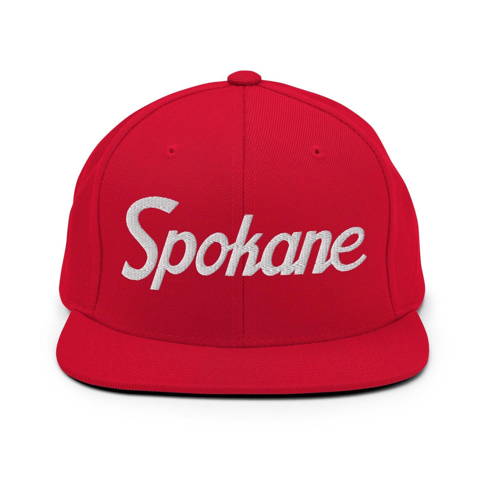 Spokane Script Snapback Hat Red