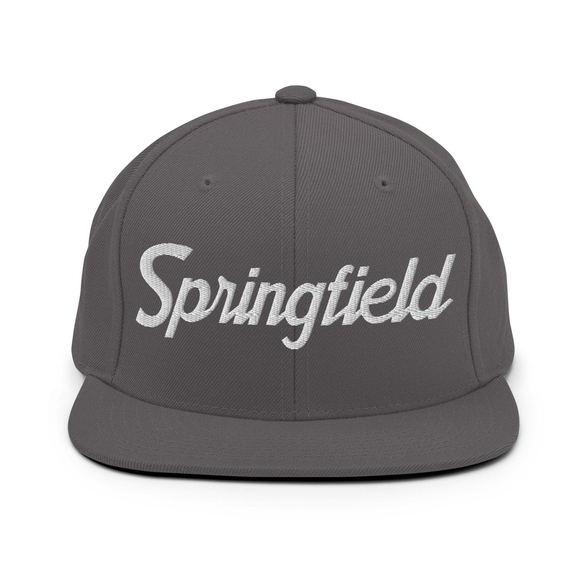 Springfield Script Snapback Hat Dark Grey