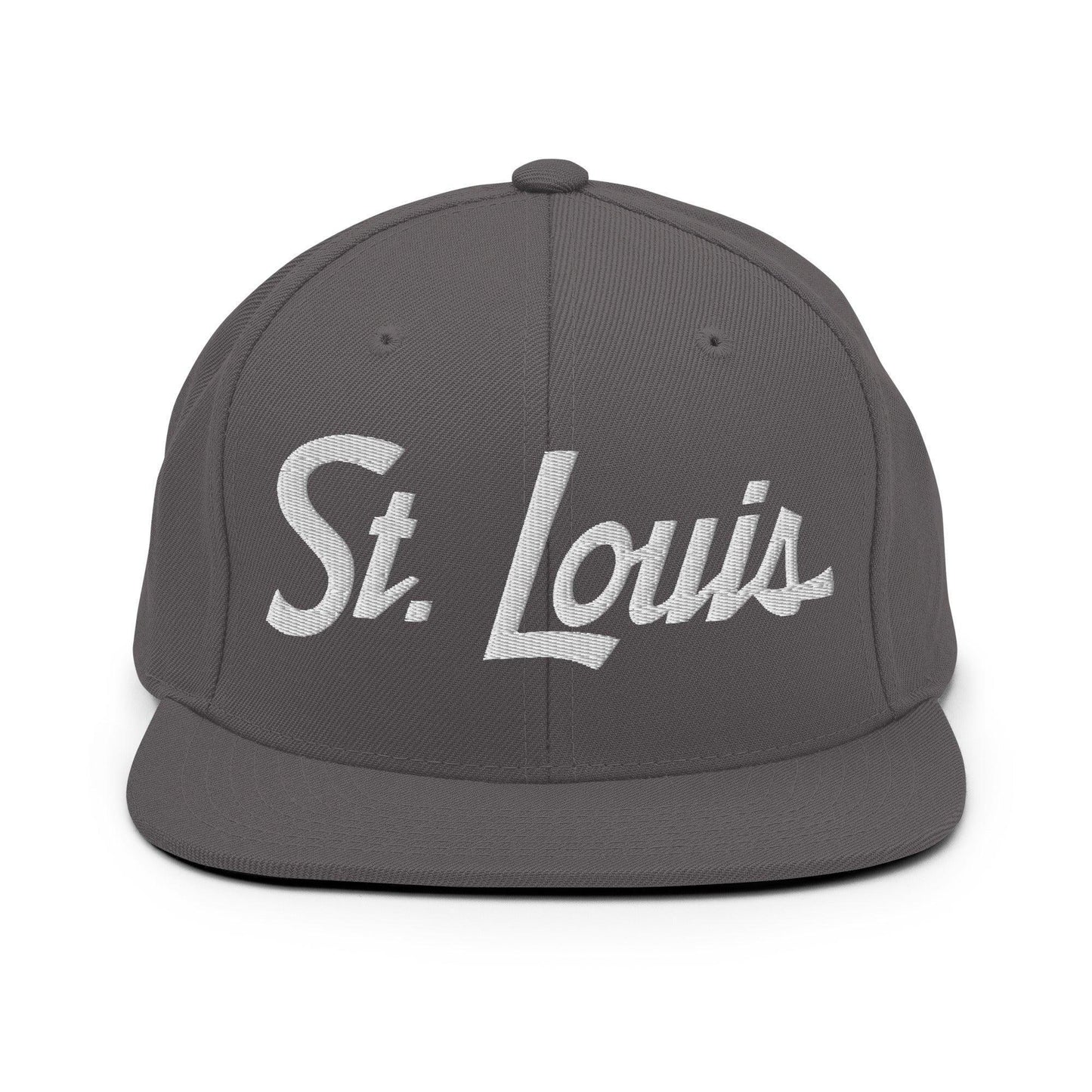 St. Louis Script Snapback Hat Dark Grey