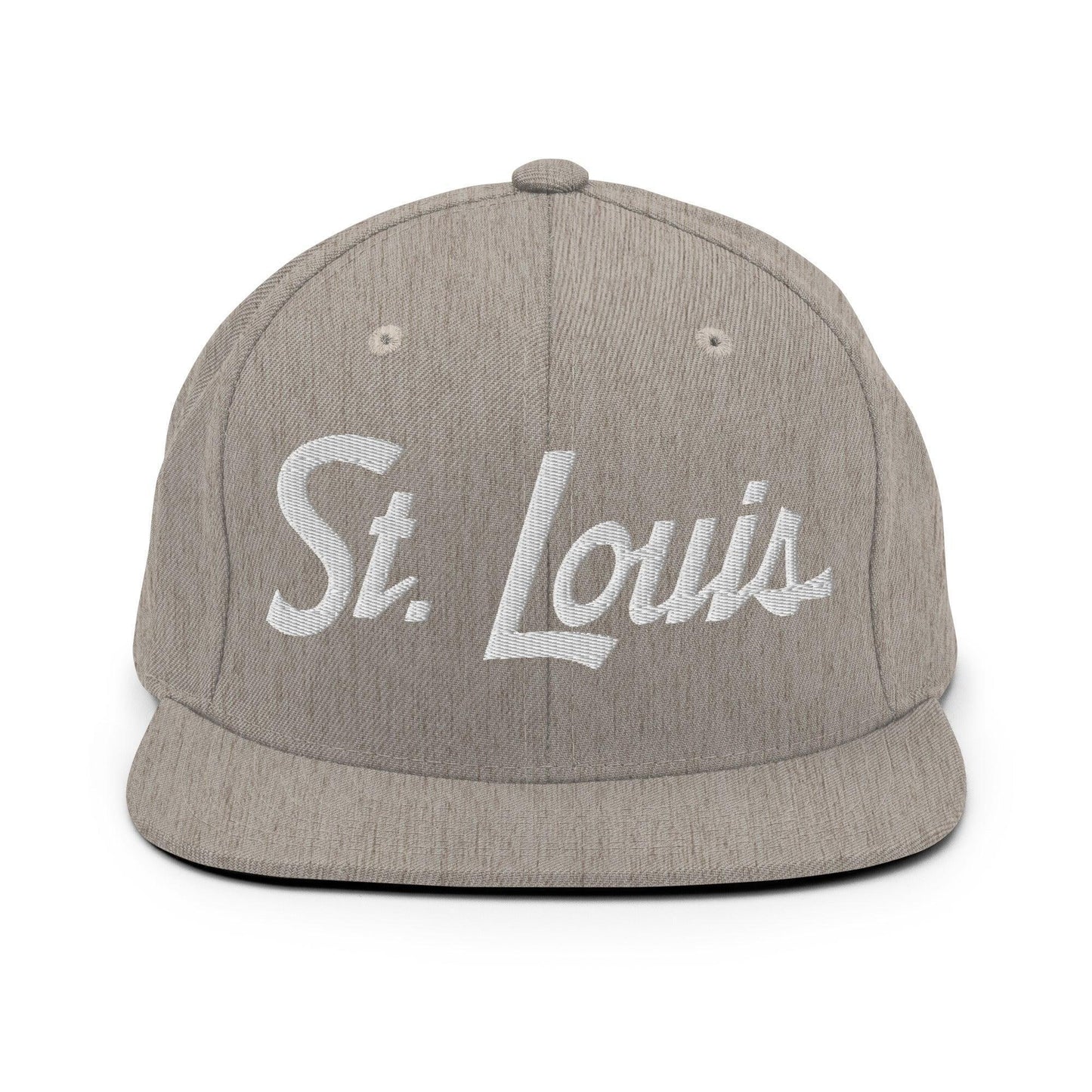 St. Louis Script Snapback Hat Heather Grey