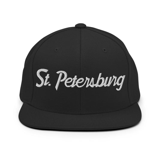 St. Petersburg Script Snapback Hat Black