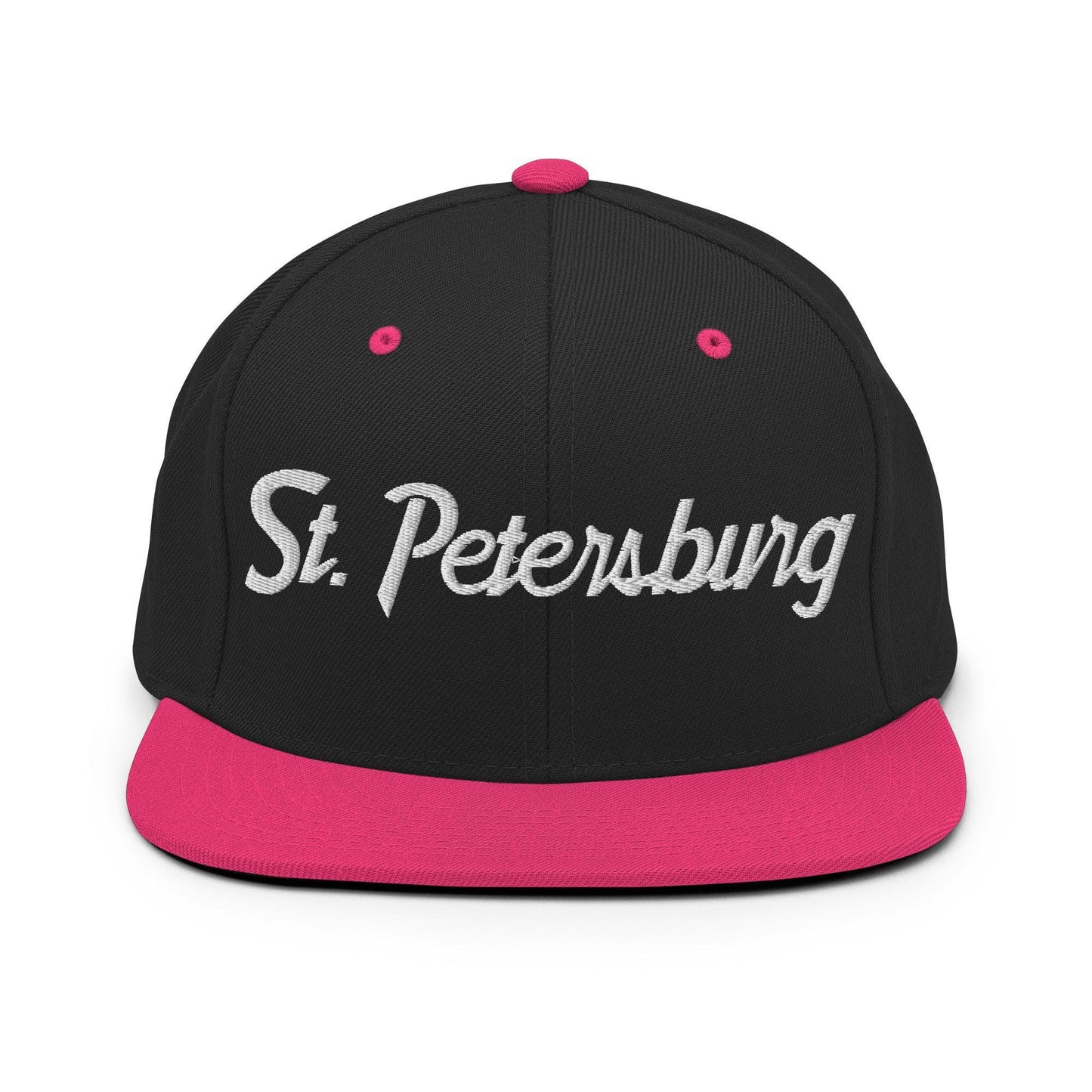 St. Petersburg Script Snapback Hat Black/ Neon Pink