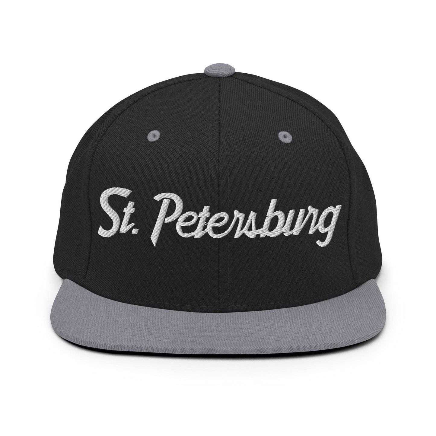 St. Petersburg Script Snapback Hat Black/ Silver