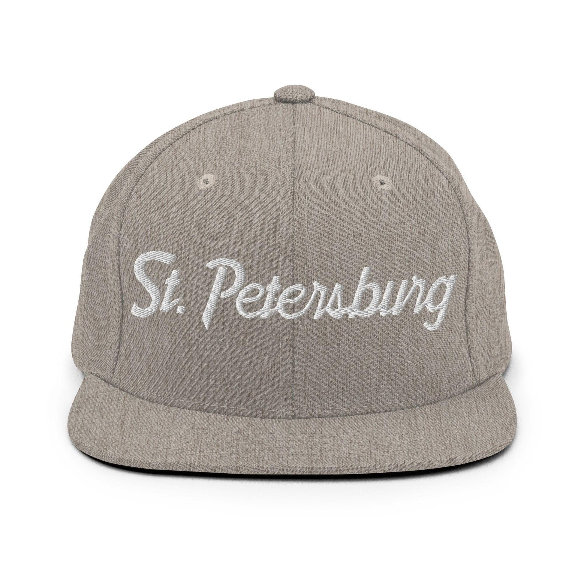 St. Petersburg Script Snapback Hat Heather Grey