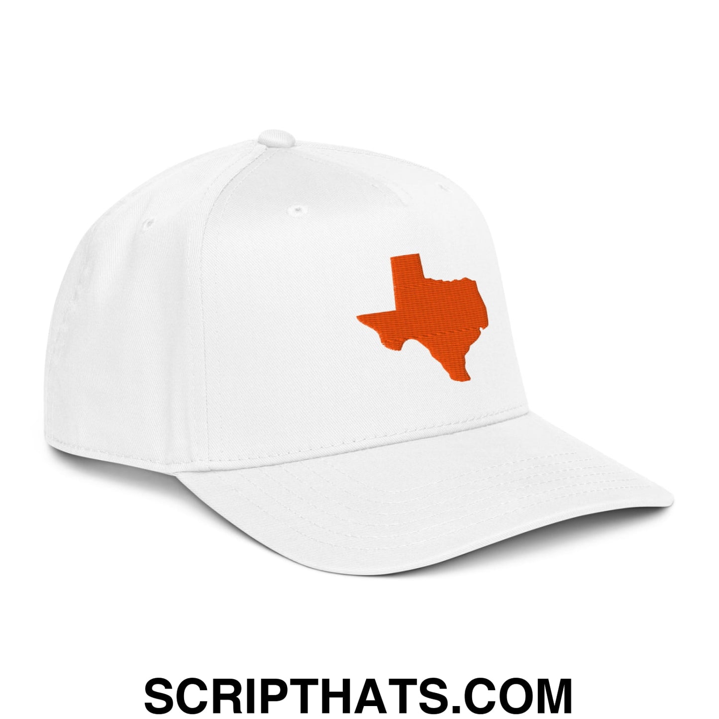 State of Texas Silhouette Embroidered Baseball Snapback Hat White