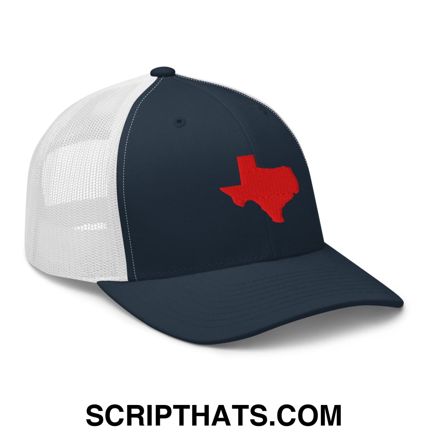 State of Texas Silhouette Embroidered Mesh Trucker Hat Navy White