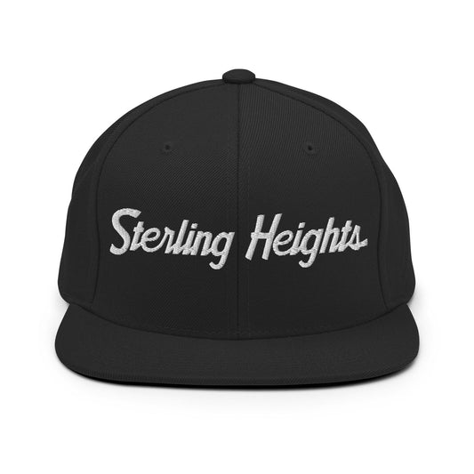 Sterling Heights Script Snapback Hat Black