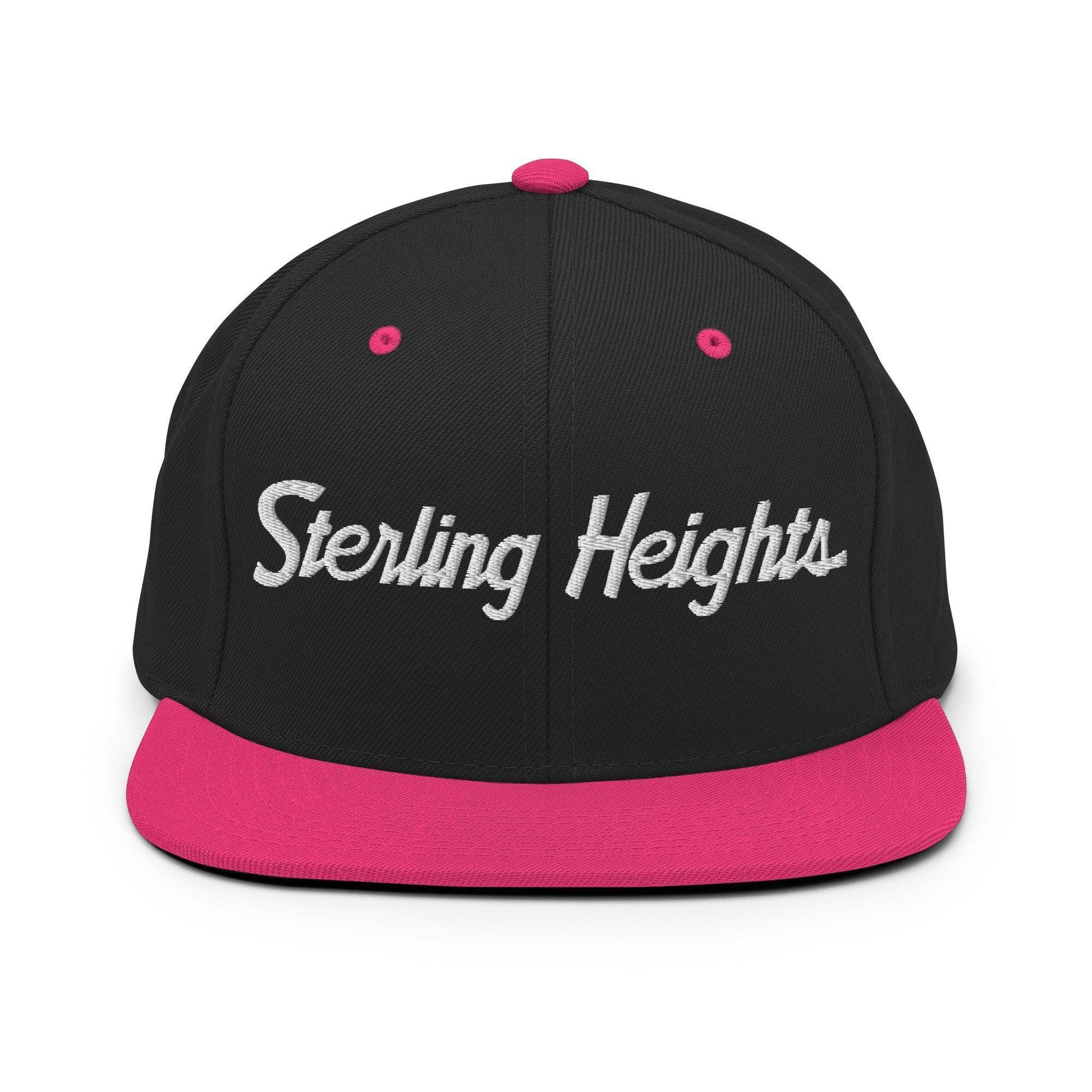 Sterling Heights Script Snapback Hat Black/ Neon Pink