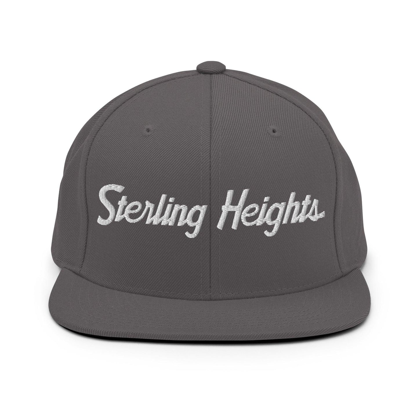Sterling Heights Script Snapback Hat Dark Grey