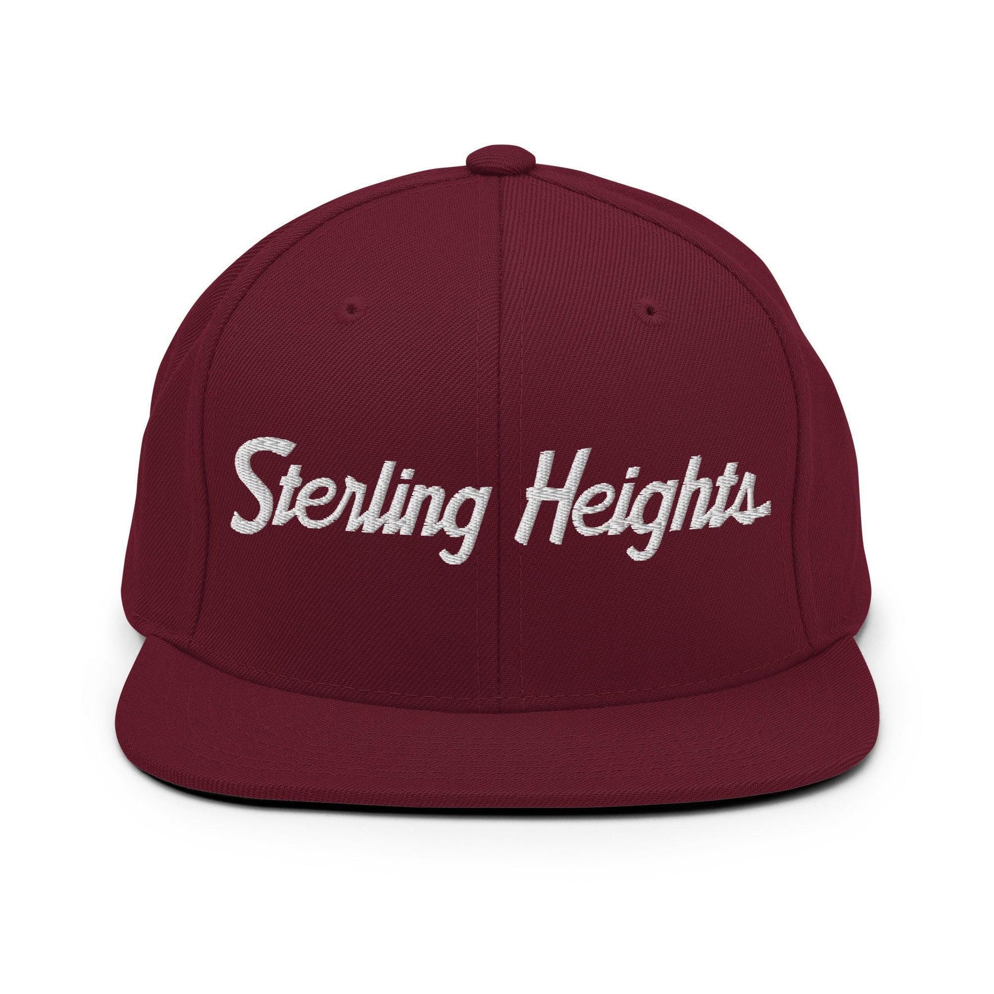 Sterling Heights Script Snapback Hat Maroon