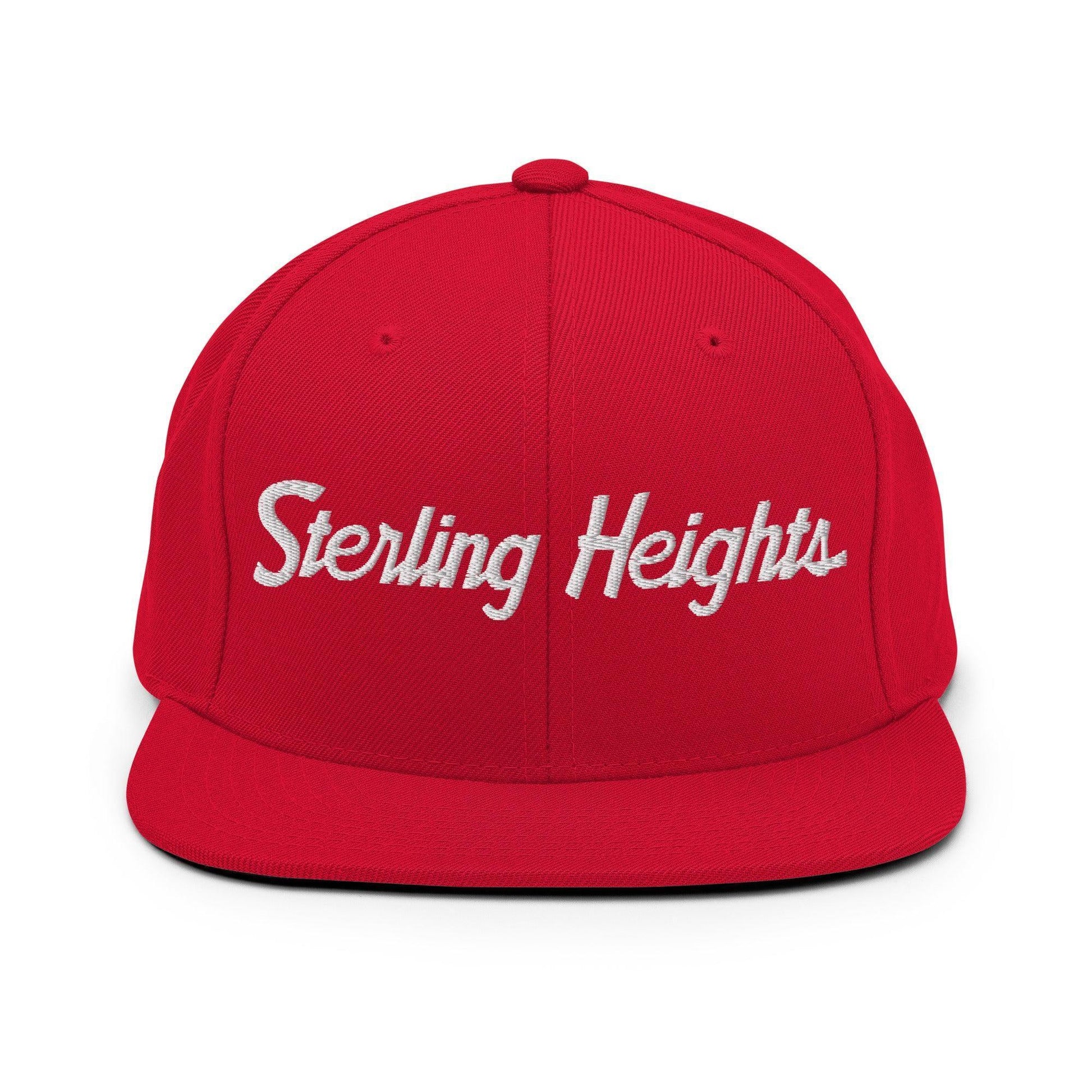 Sterling Heights Script Snapback Hat Red