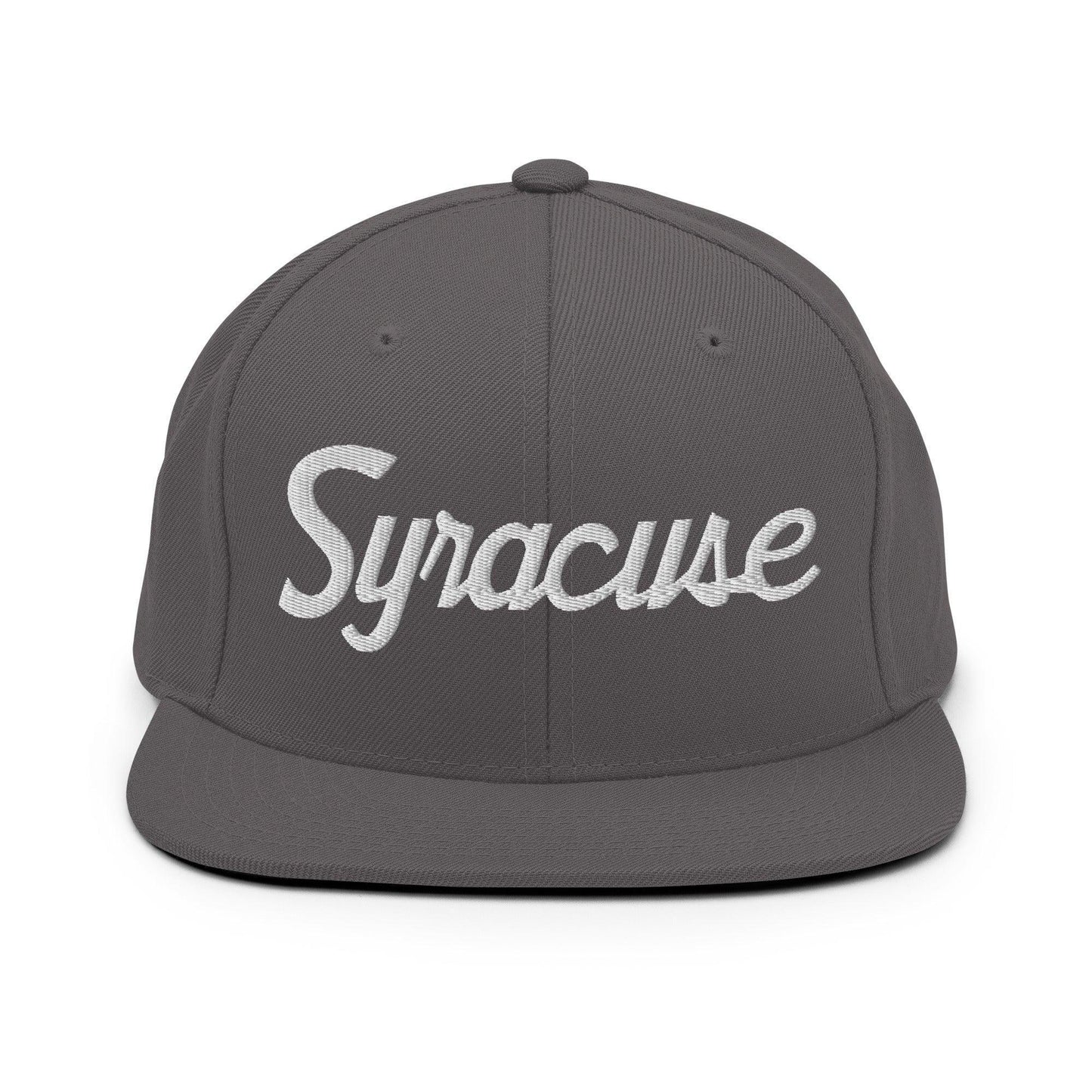 Syracuse Script Snapback Hat Dark Grey