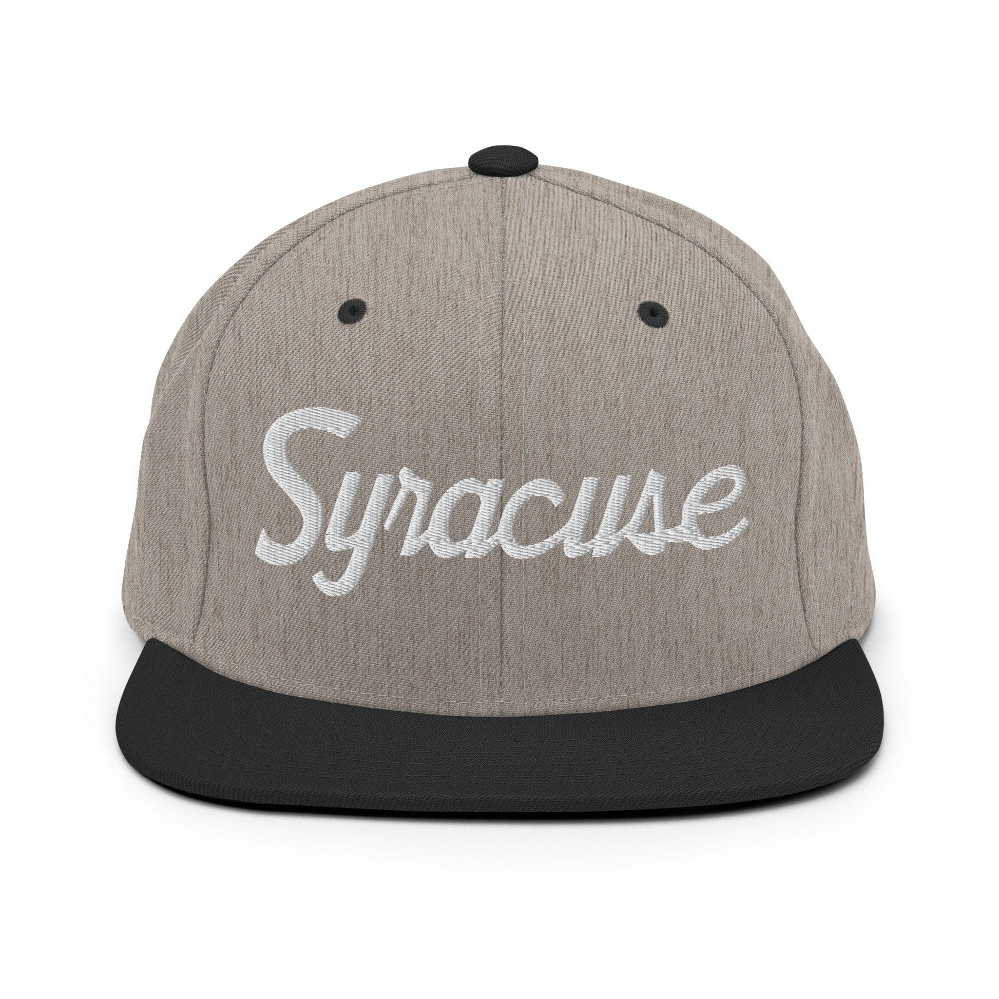 Syracuse Script Snapback Hat Heather/Black