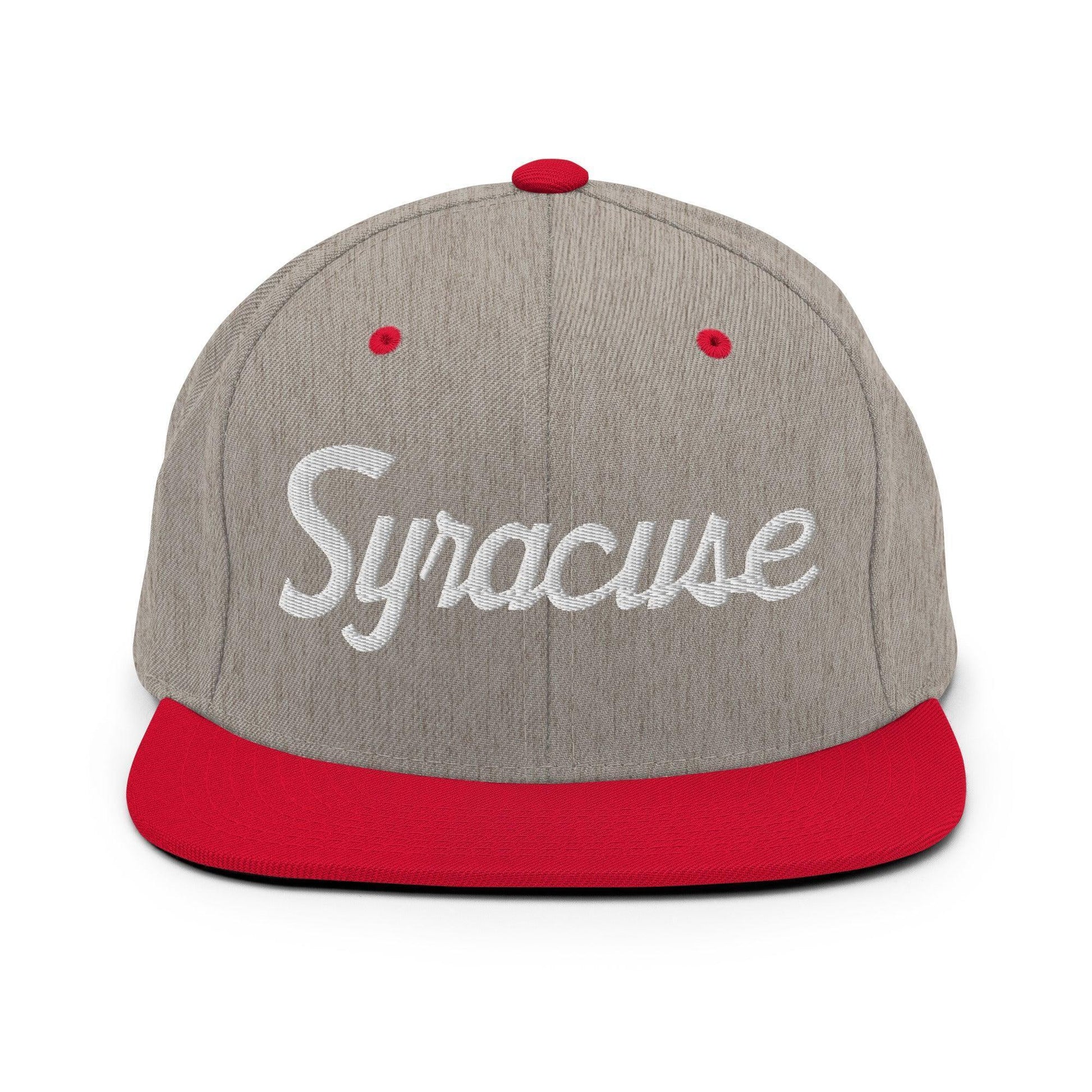 Syracuse Script Snapback Hat Heather Grey/ Red