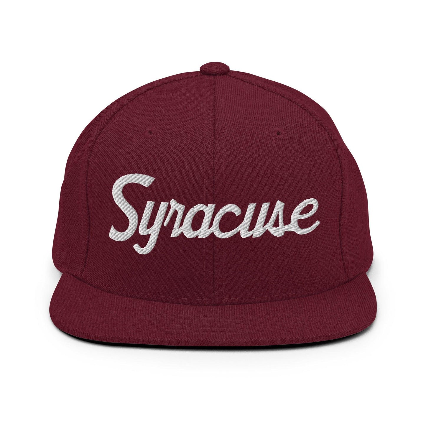 Syracuse Script Snapback Hat Maroon