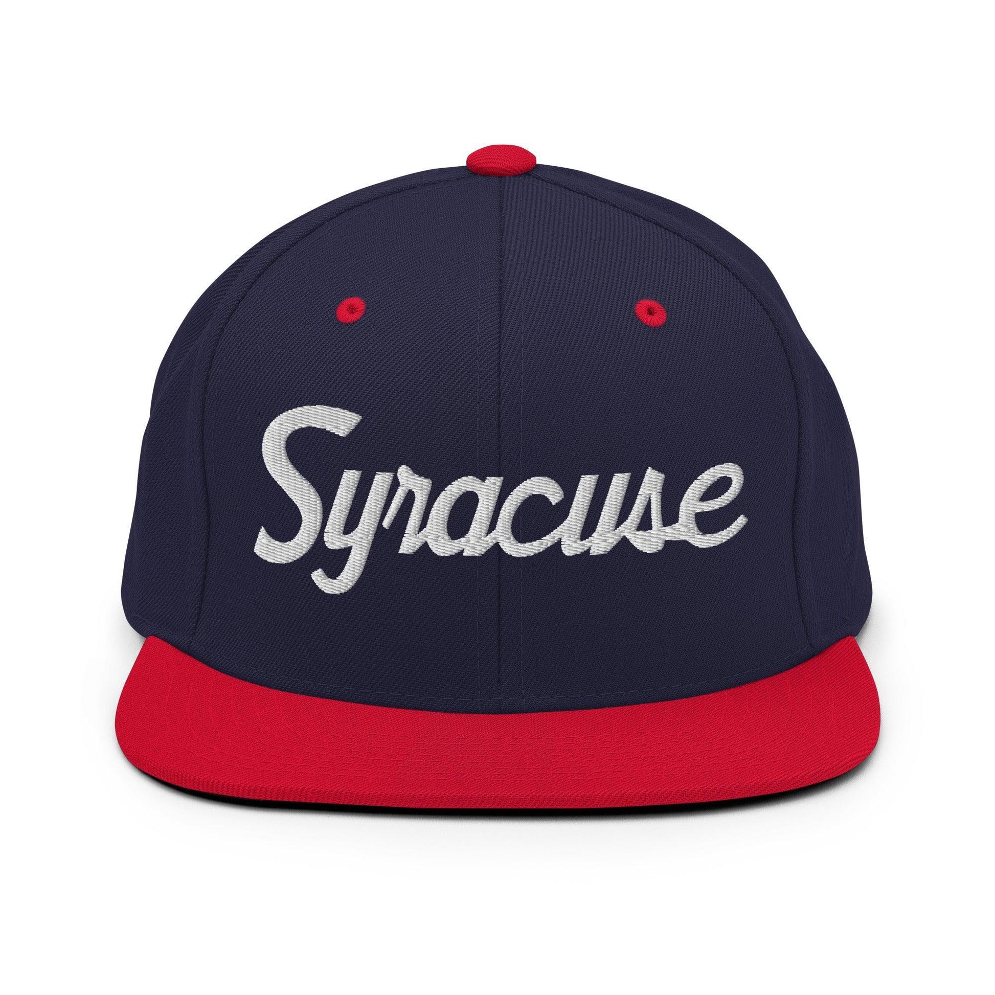 Syracuse Script Snapback Hat Navy/ Red