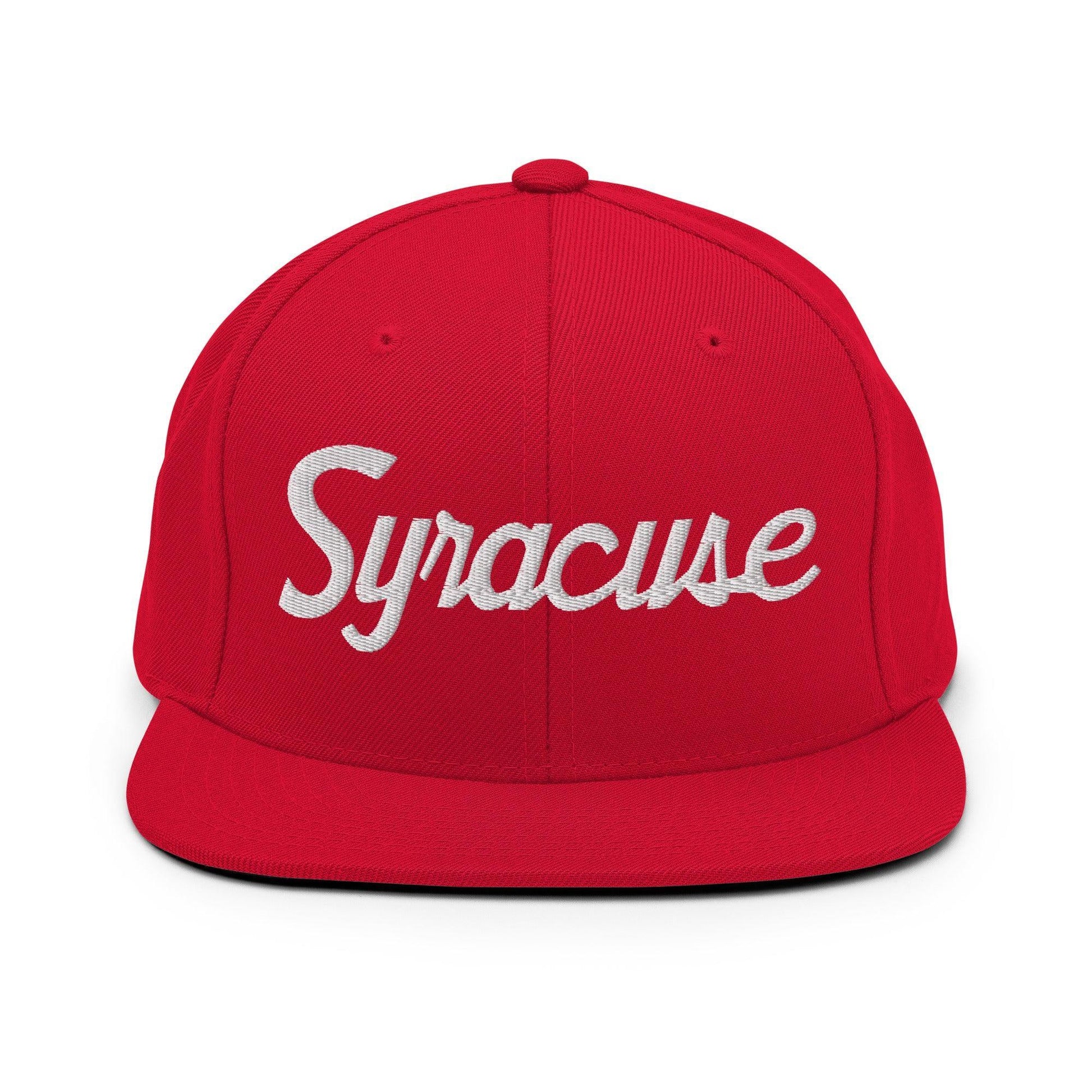 Syracuse Script Snapback Hat Red