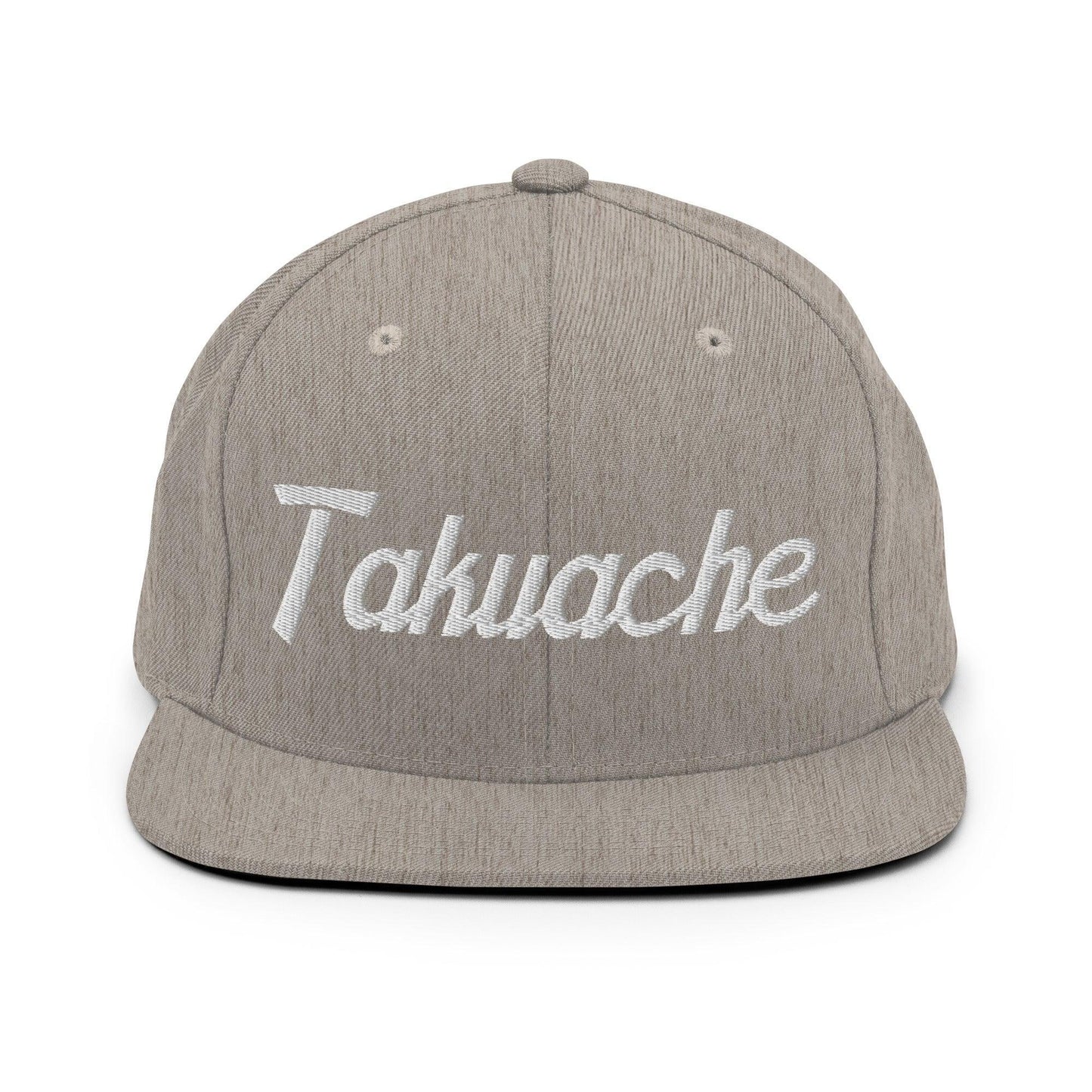 Takuache II Script Snapback Hat Heather Grey