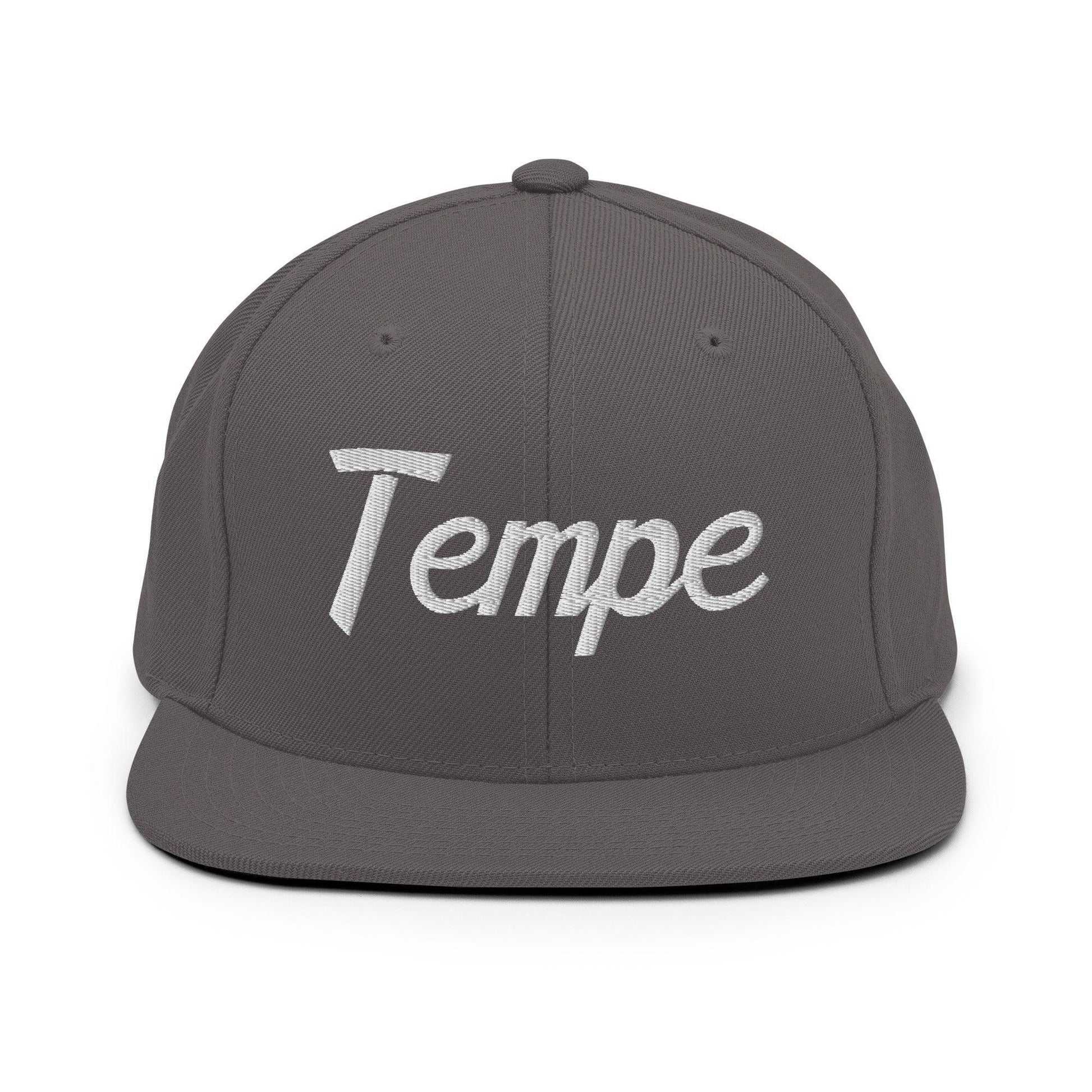 Tempe Script Snapback Hat Dark Grey