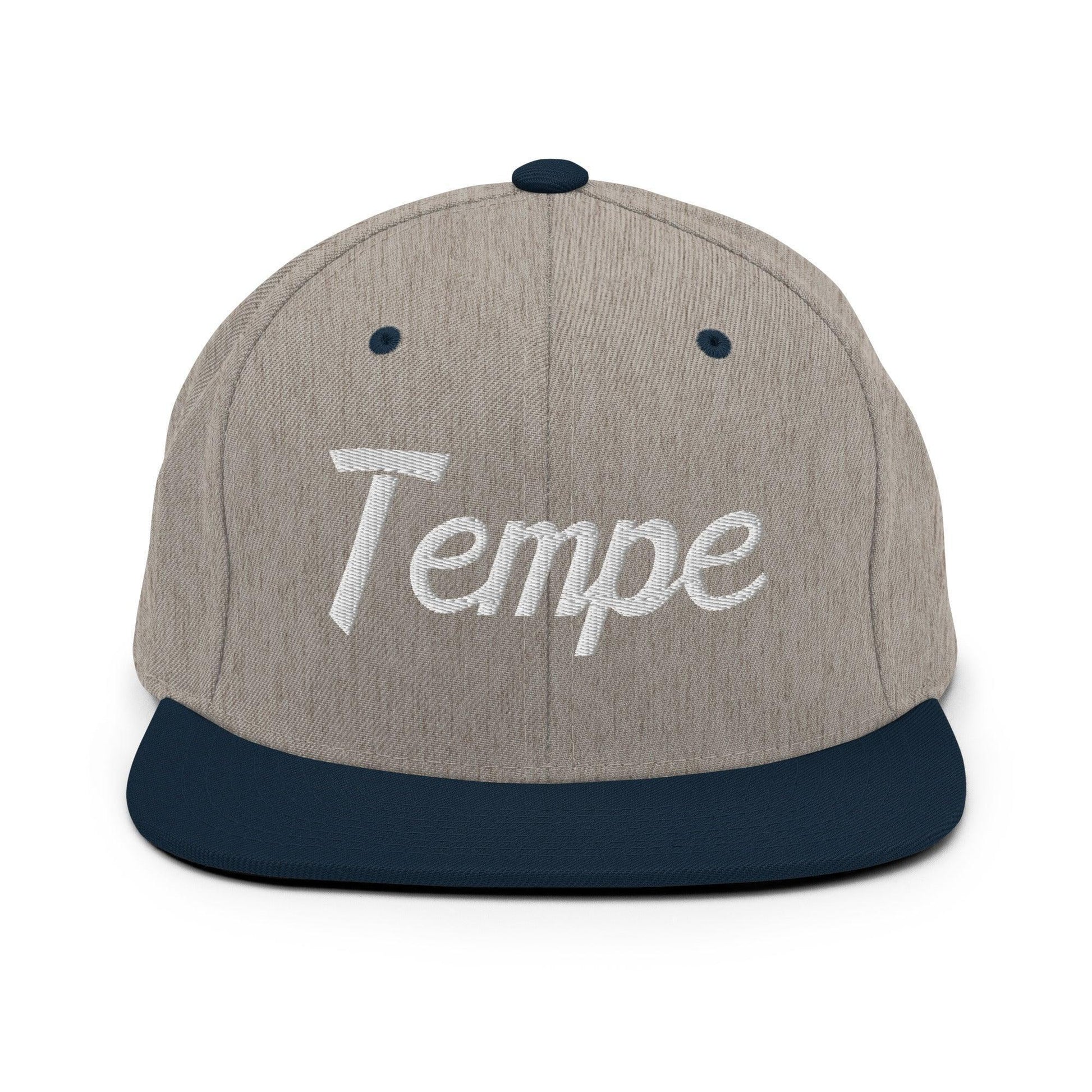 Tempe Script Snapback Hat Heather Grey/ Navy