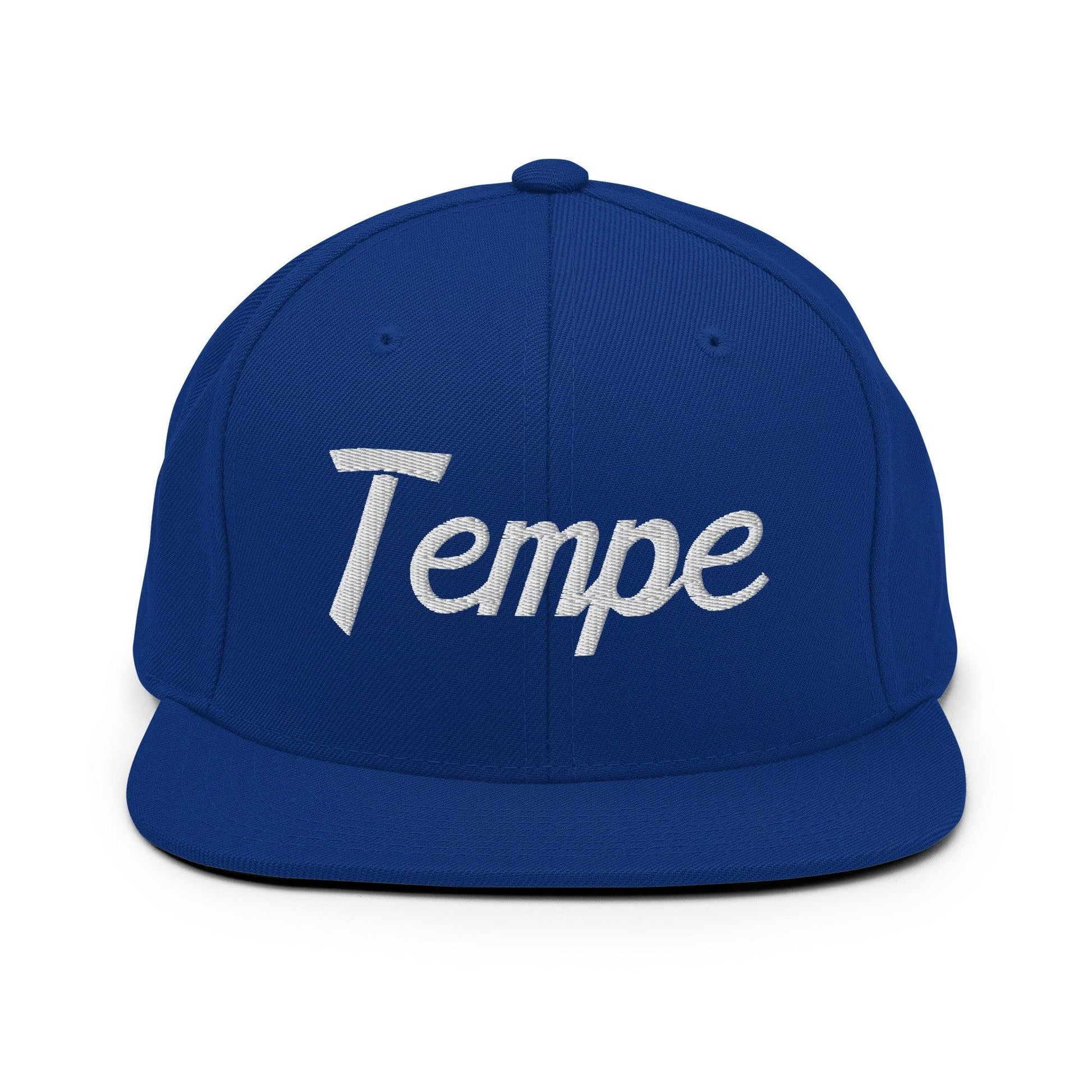 Tempe Script Snapback Hat Royal Blue