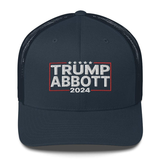 Trump Abbott 2024 Snapback Trucker Hat Navy