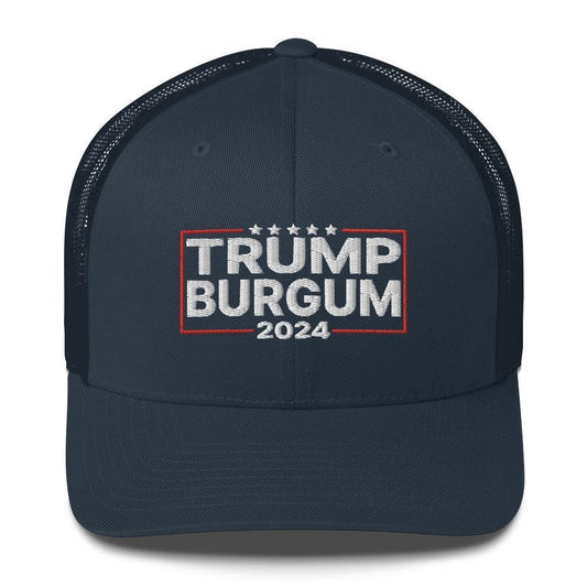 Trump Burgum 2024 Snapback Trucker Hat Navy