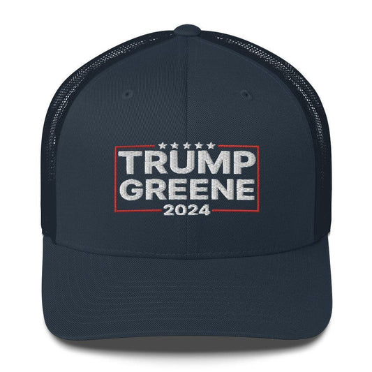 Trump Greene 2024 Snapback Trucker Hat Navy