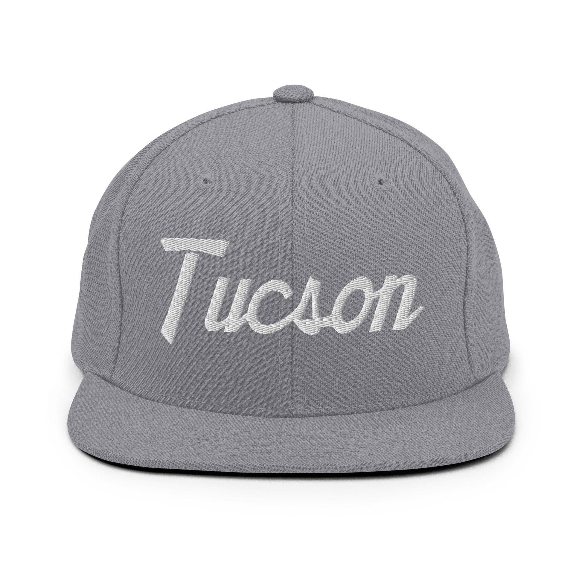 Tucson Script Snapback Hat Silver