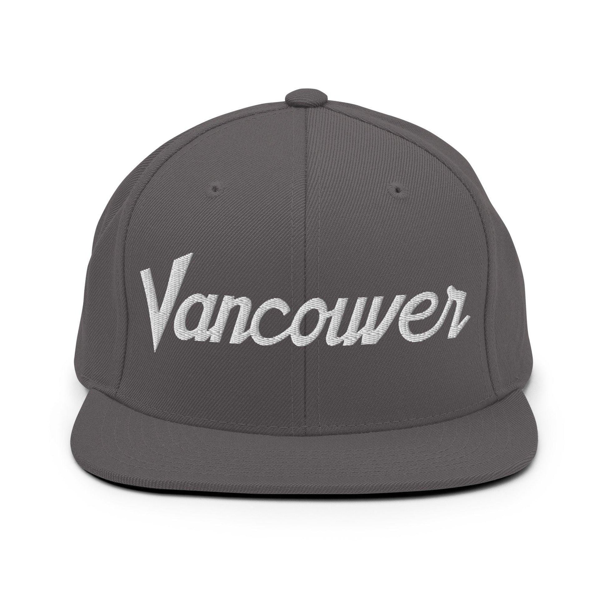 Vancouver Script Snapback Hat Dark Grey