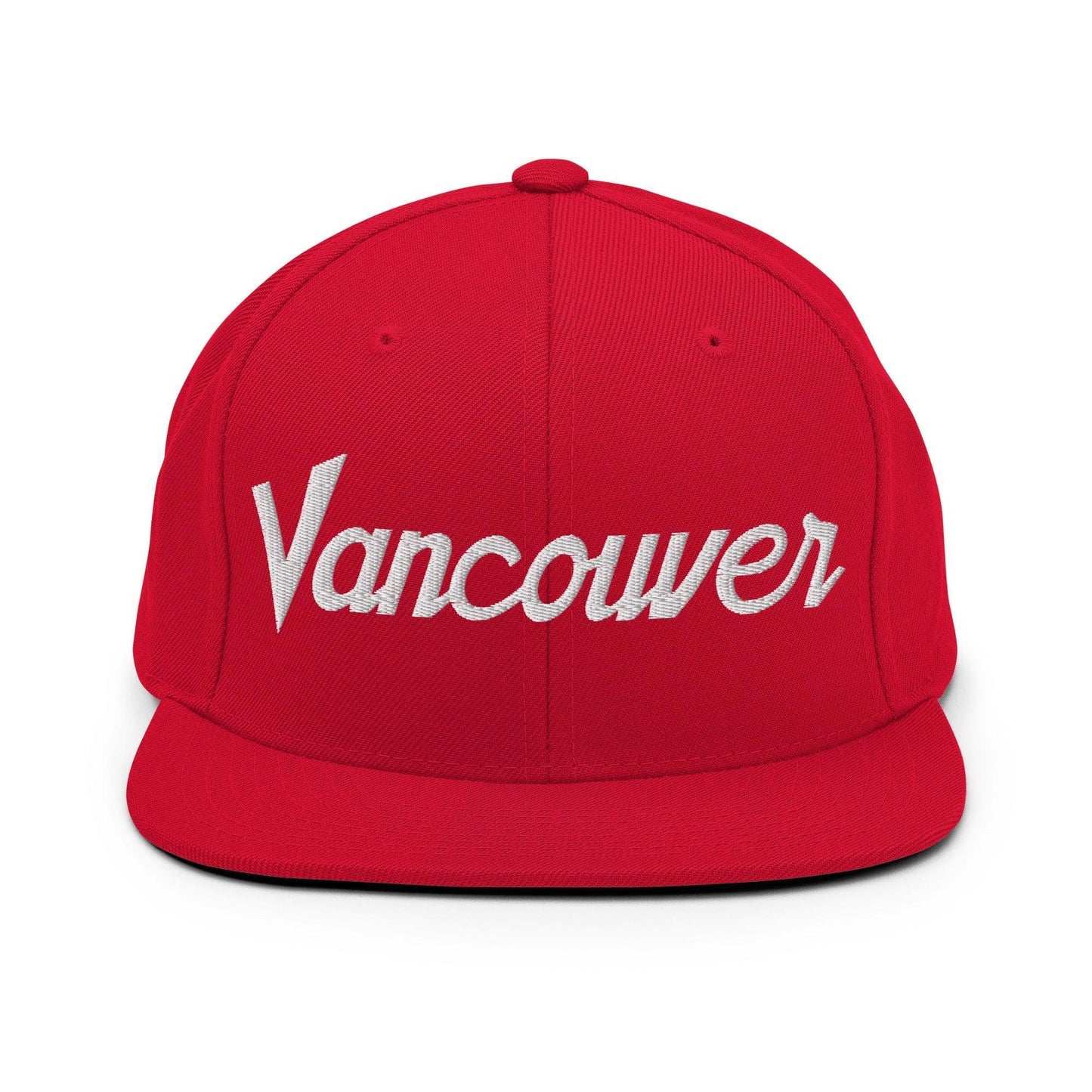 Vancouver Script Snapback Hat Red