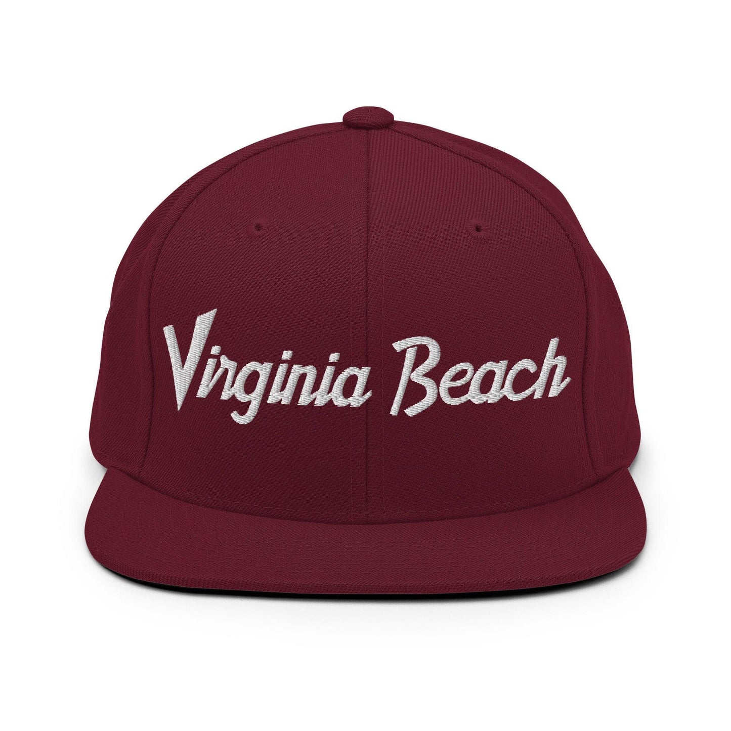 Virginia Beach Script Snapback Hat Maroon