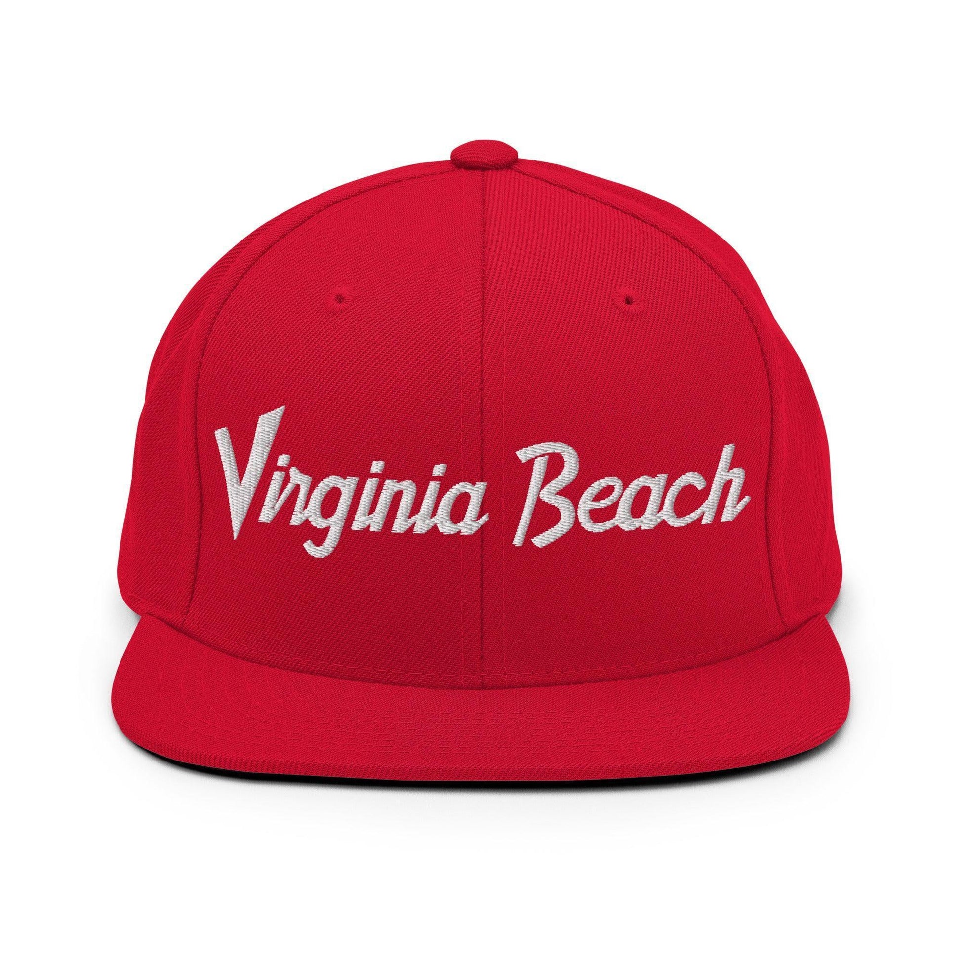 Virginia Beach Script Snapback Hat Red